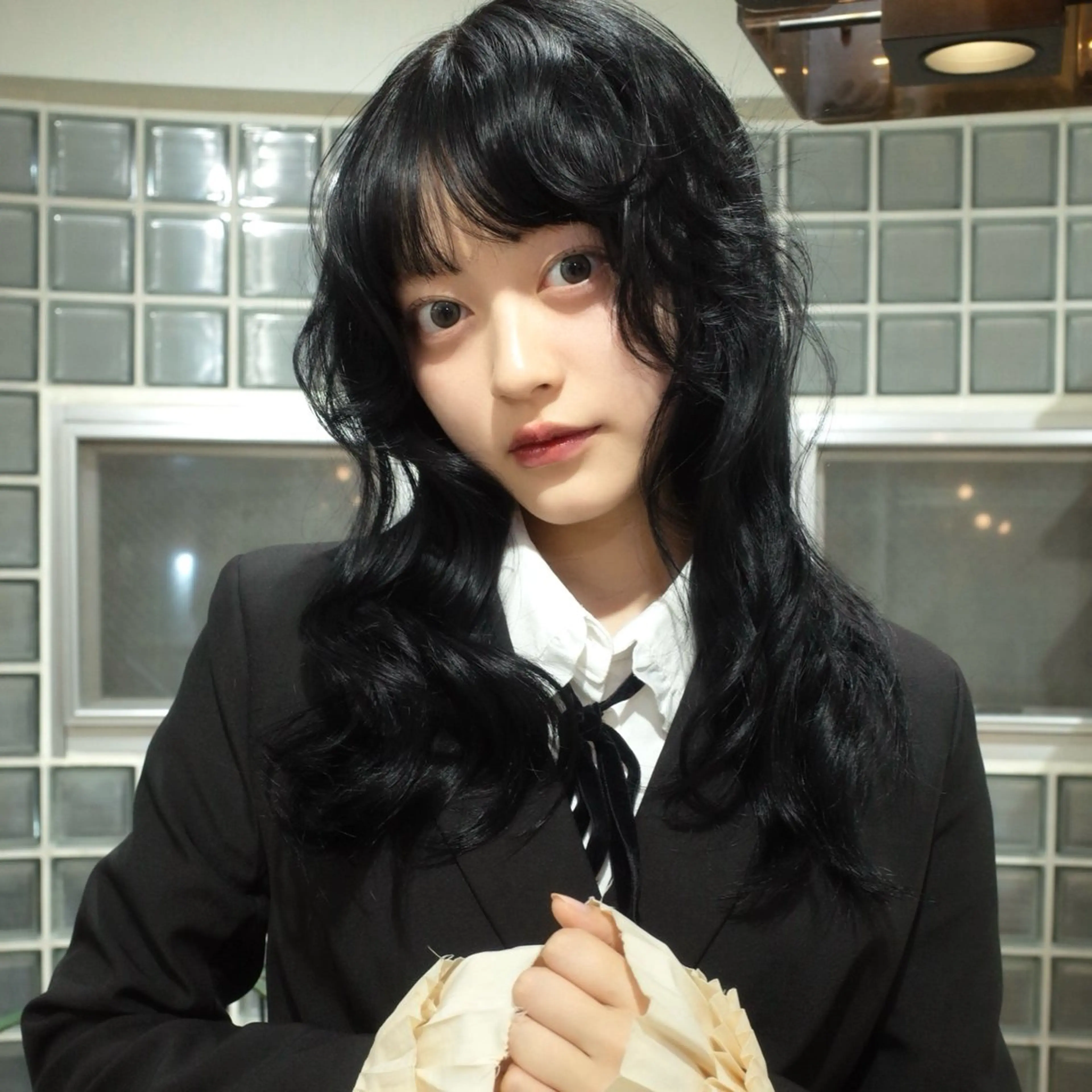 ロング カラー 透明感カラー ヘアカラー トリートメント ハイトーン/ベージュ 𝙨𝙖𝙠𝙞のヘアスタイル