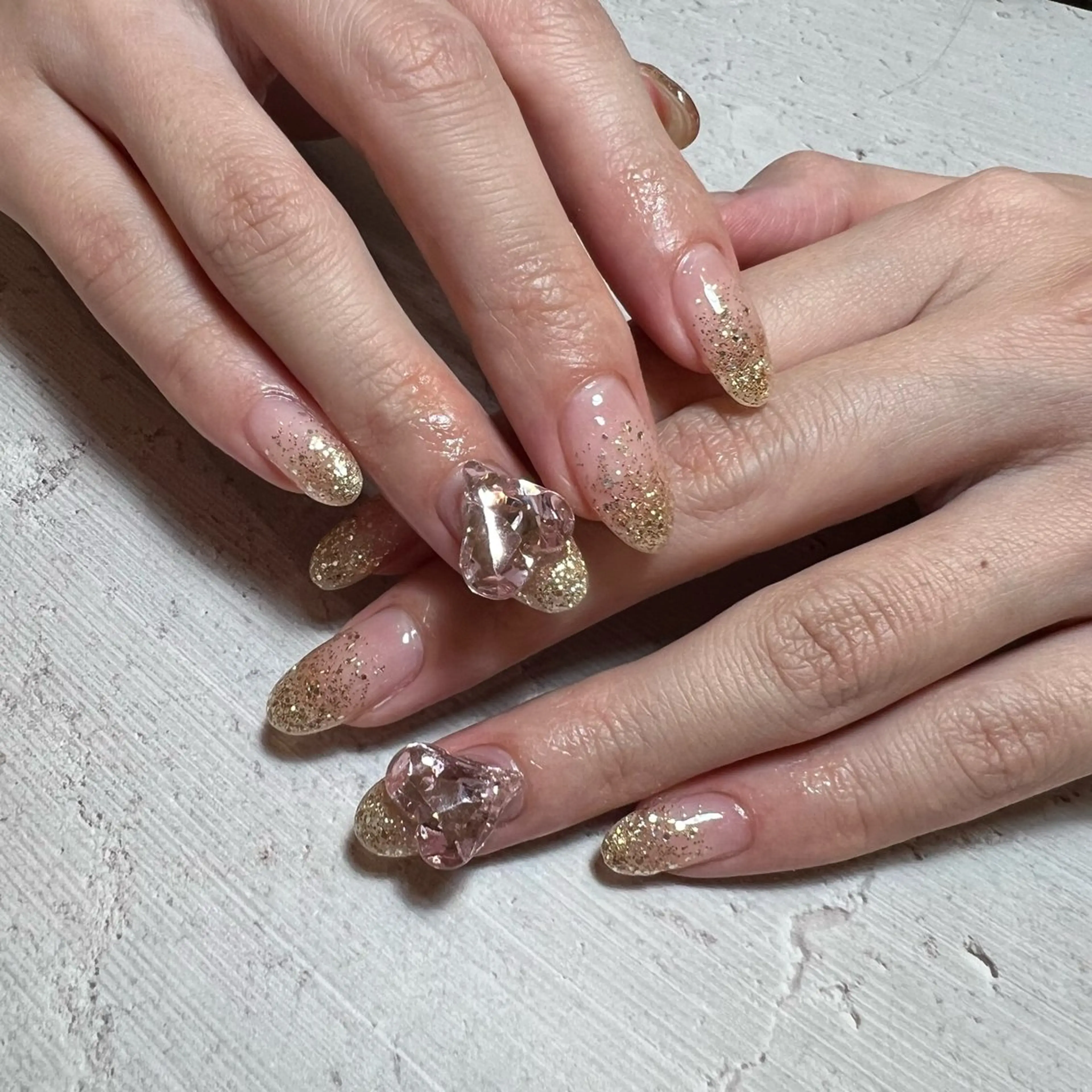 ネイル ラメ(グリッター) ラメグラデーション twin .のネイルデザイン