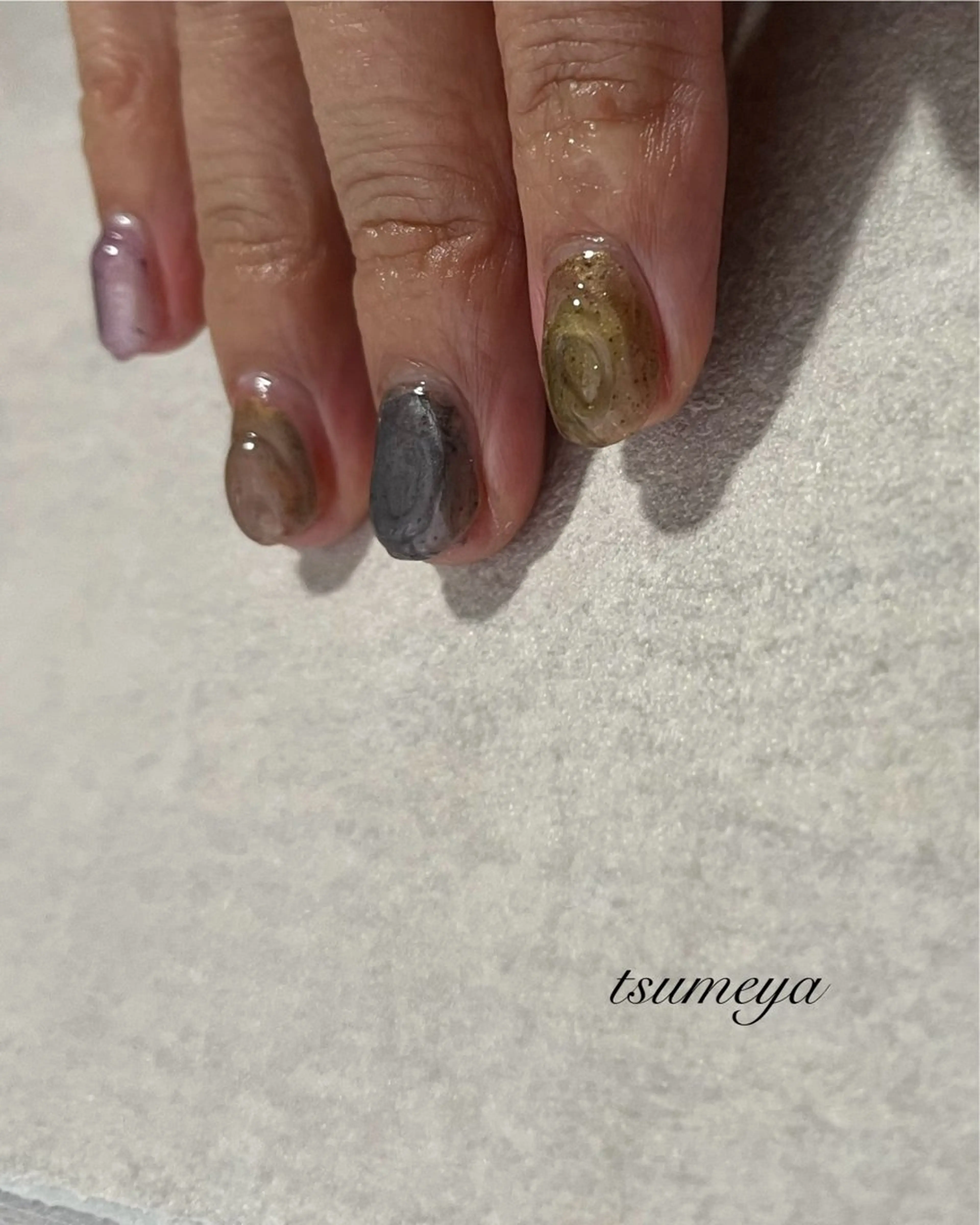 ネイル ジェルネイル パラジェル ハンドネイル tsumeya ゆるかわ手描きネイルのネイルデザイン