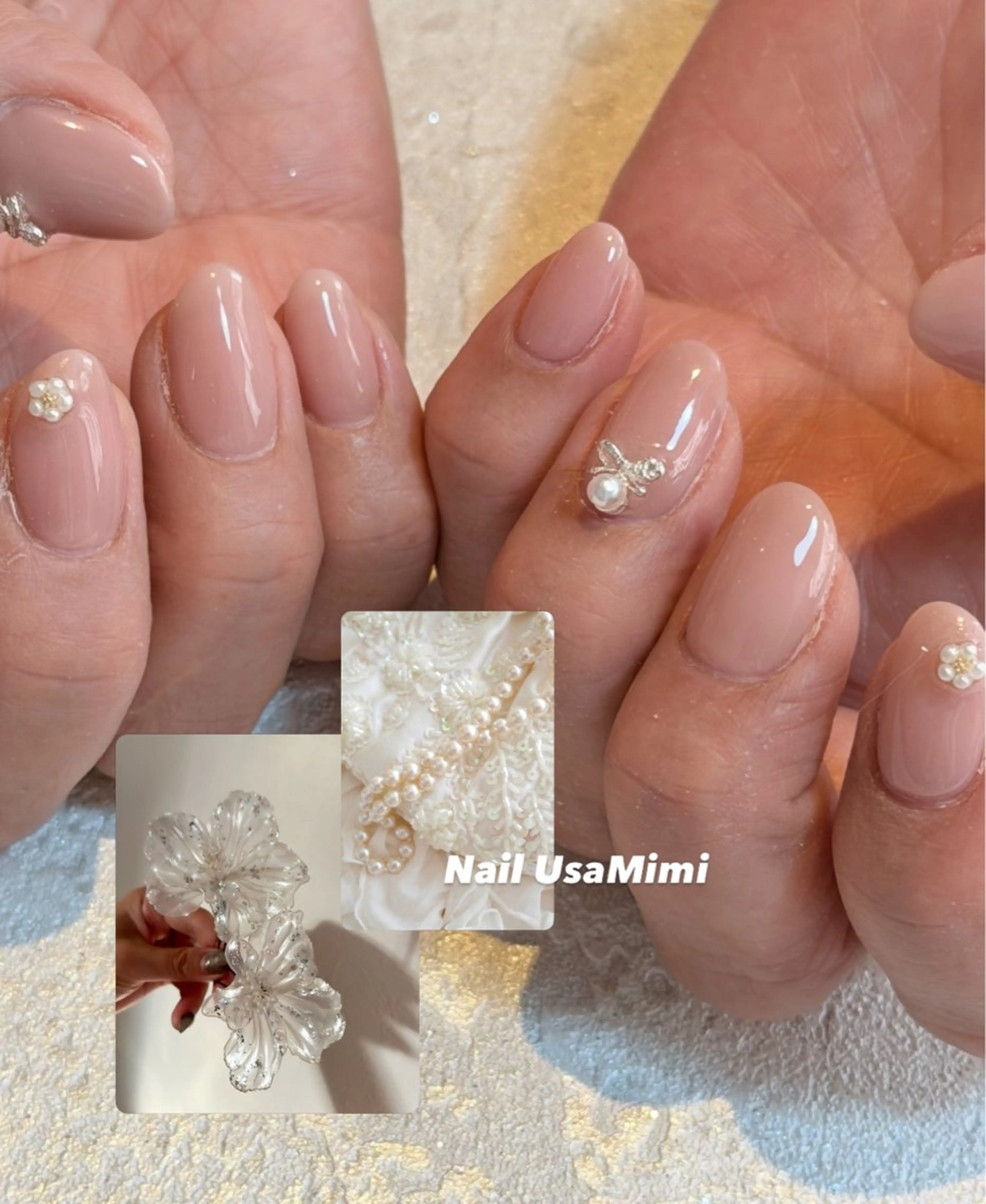 ネイル アートネイル ジェルネイル キラキラネイル オフィスネイル 春ネイル ハンドネイル Nail Usa Mimi ASAKOのネイルデザイン