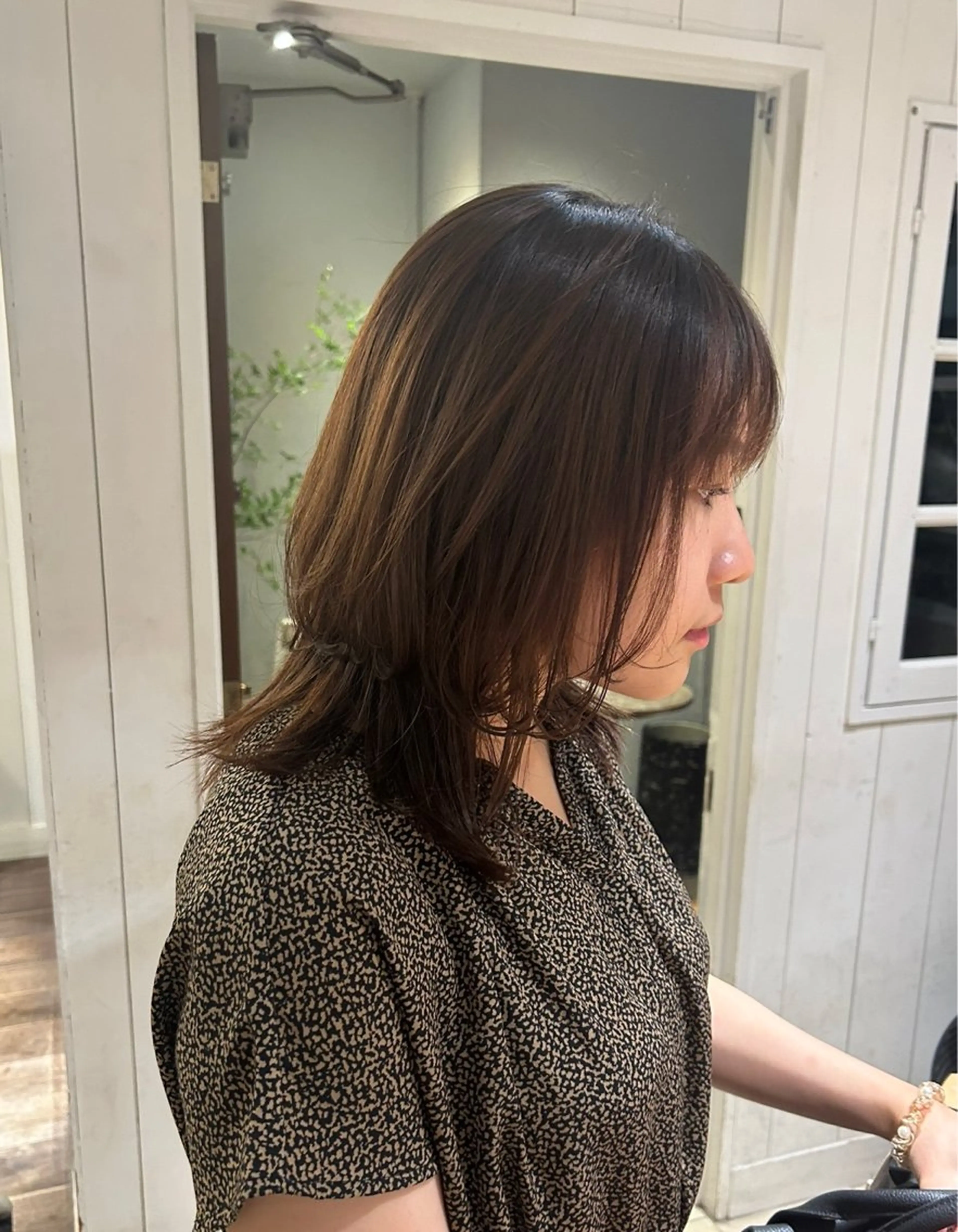 ミディアム ハイレイヤー レイヤーカット yusa🌿‬レイヤ ー/赤みなしカラーのヘアスタイル