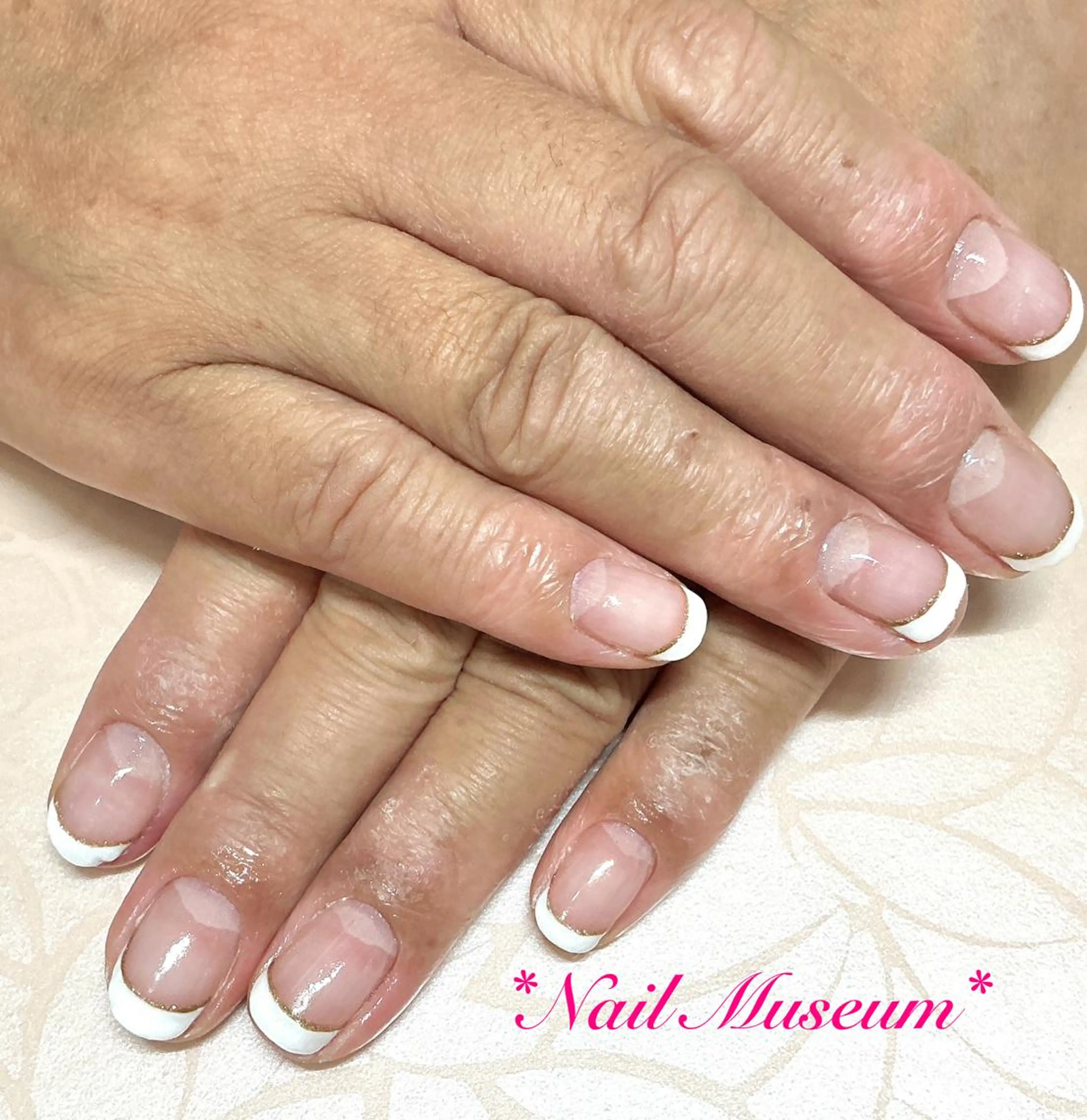 ネイル ブルー クリアネイル フレンチネイル ジェルネイル ラメ(グリッター) nailmuseum KAMATARIのネイルデザイン