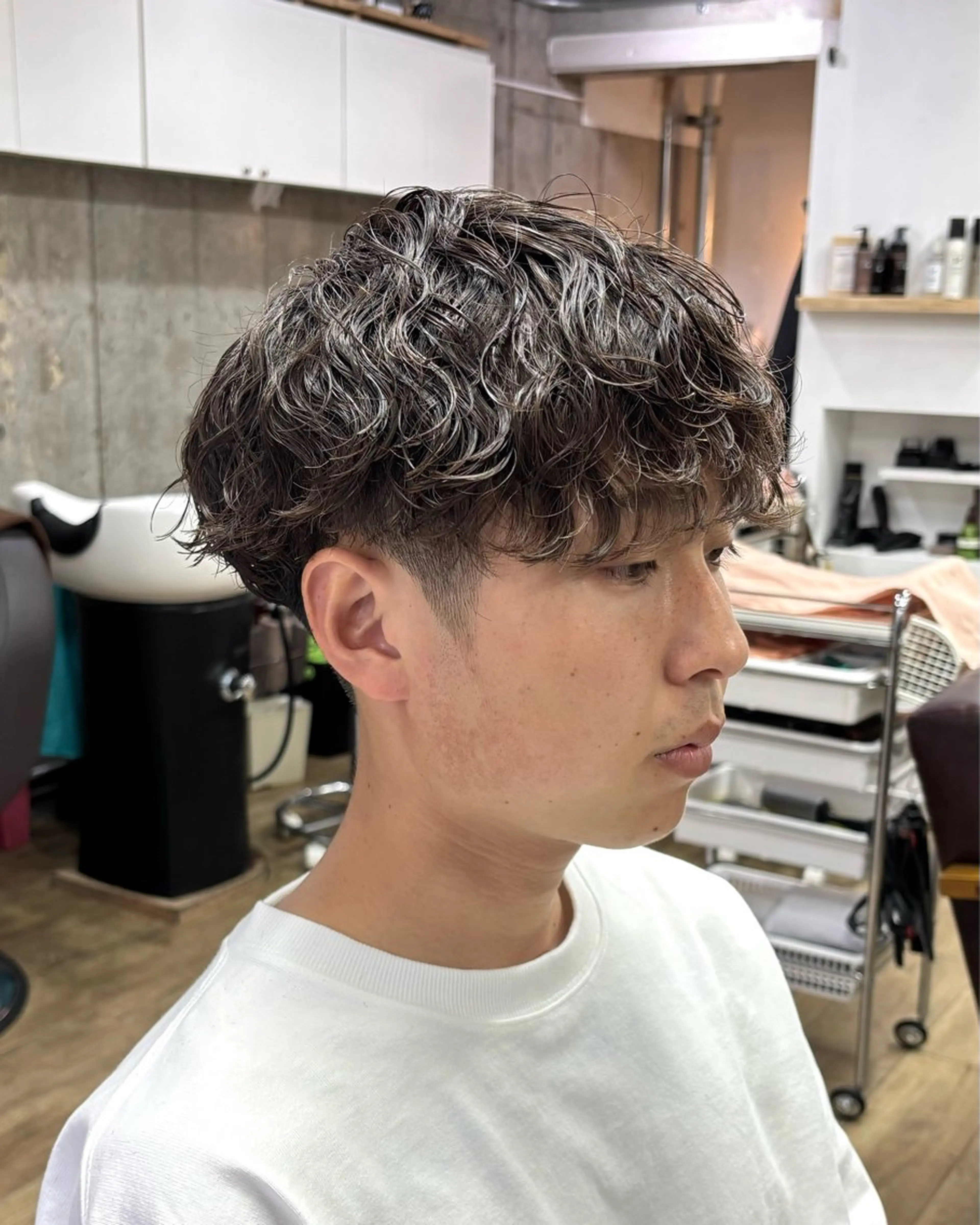 ミディアム パーマ メンズ 波巻きパーマ カット パーマ 【メンズ特化】パーマ /マッシュ/ヨシダのヘアスタイル