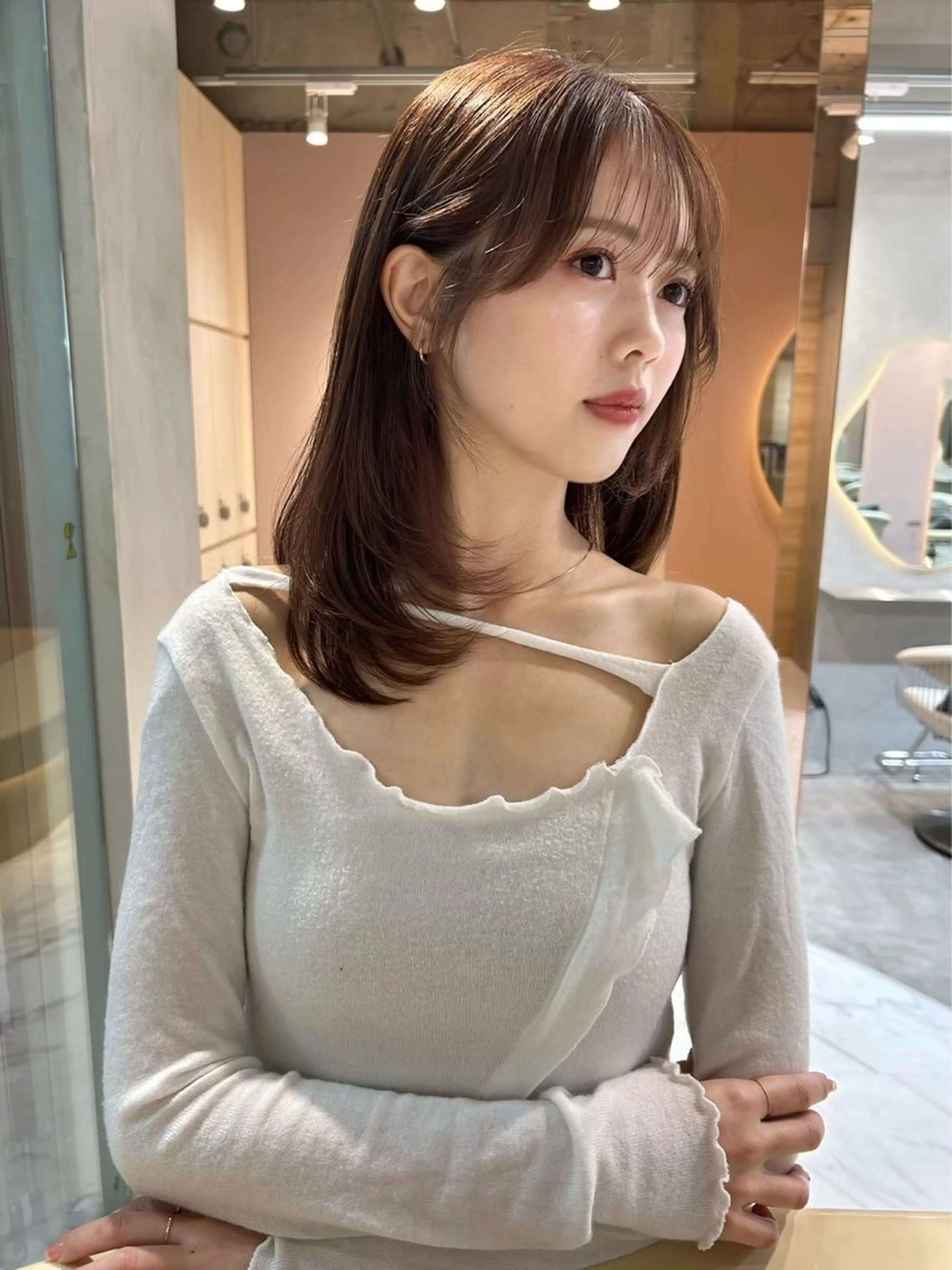 セミロング カット ヘアカラー 大宮｜髪質改善×韓国 レイヤー💎しょうまのヘアスタイル