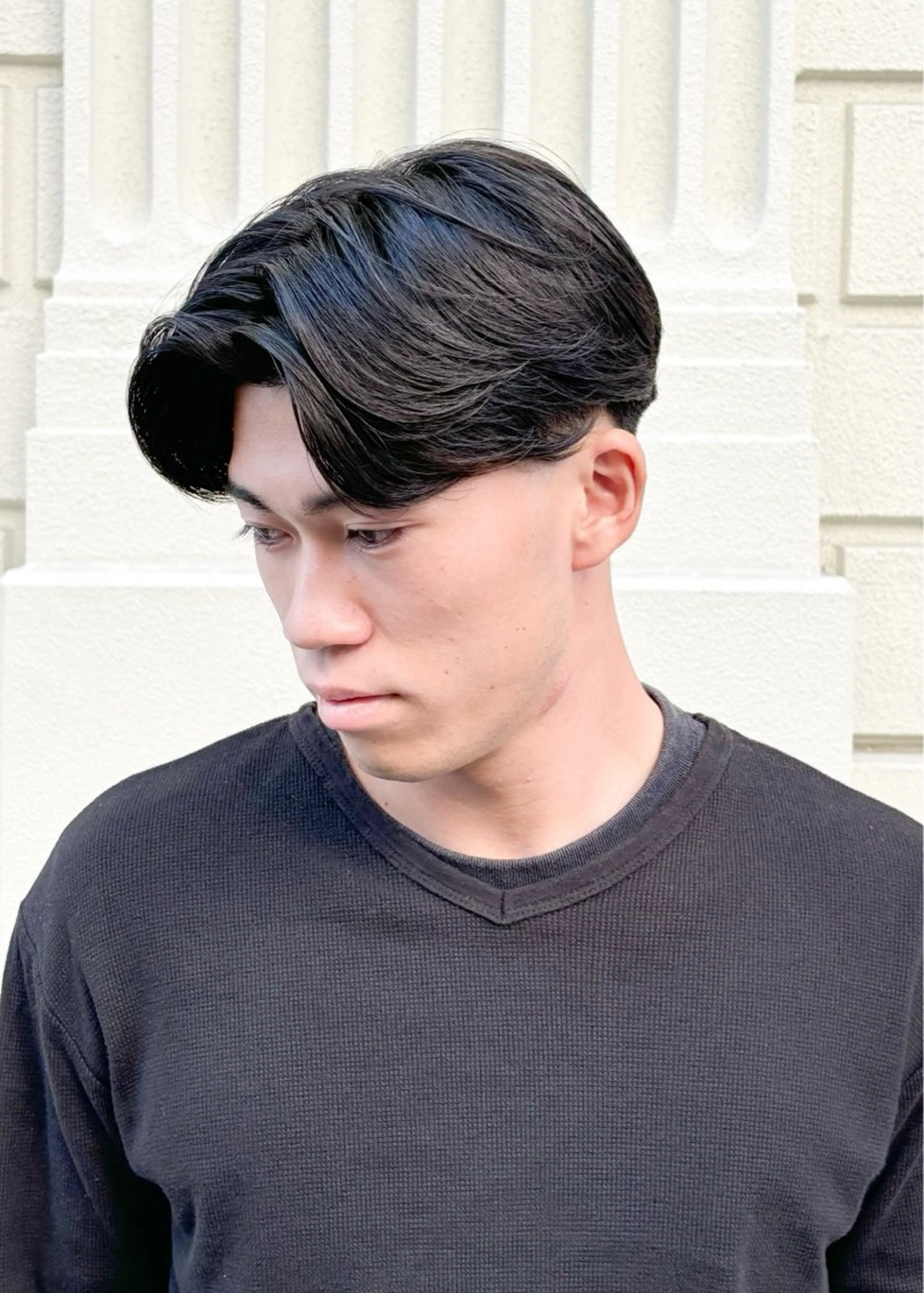 ショート メンズ センターパート メンズパーマ カット 三宮メンズカット ヨシイッキのヘアスタイル