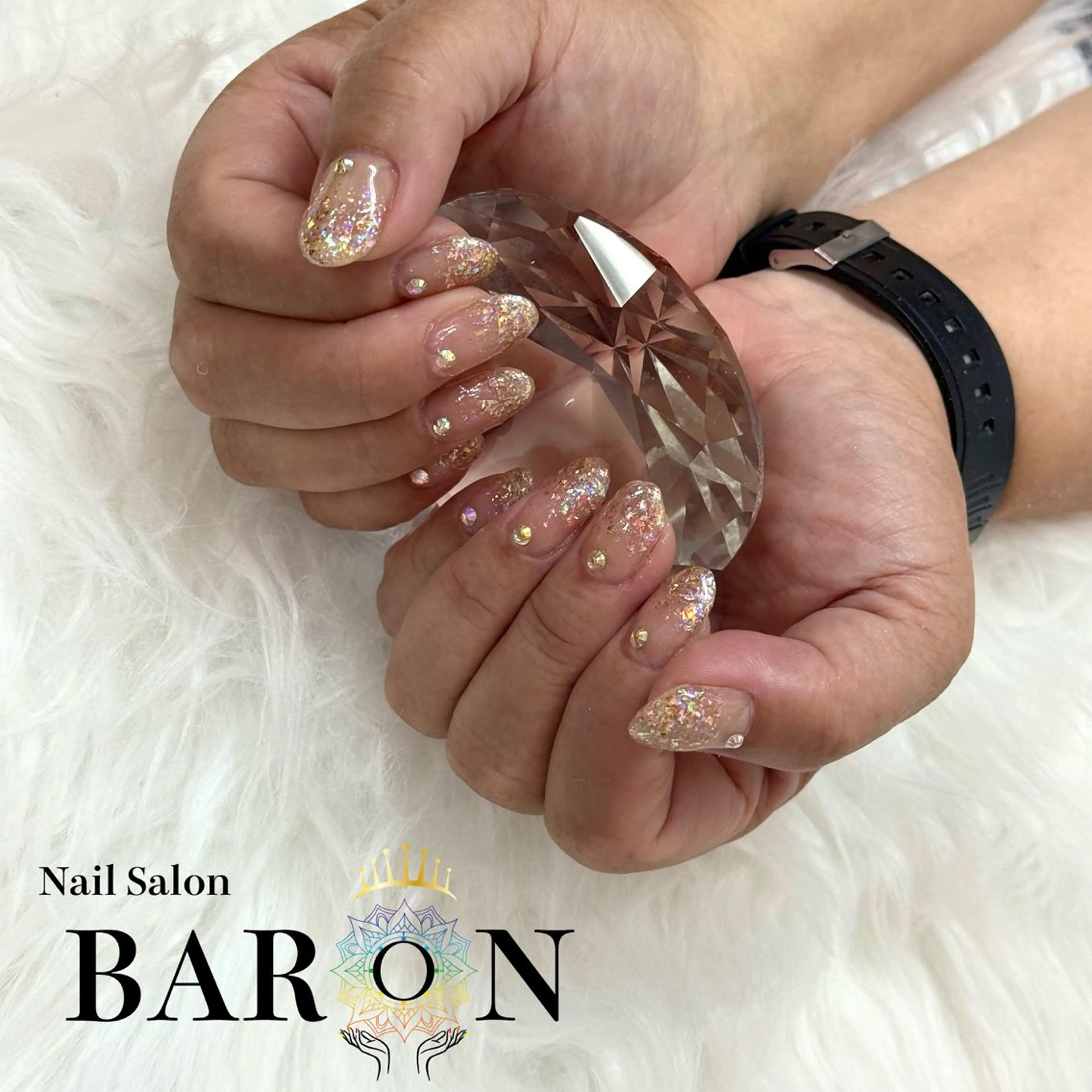 ネイル オーロラネイル グラデーション ホログラムネイル ラメ(グリッター) ラメグラデーション BARON本厚木店 🐹RIN🐹のネイルデザイン