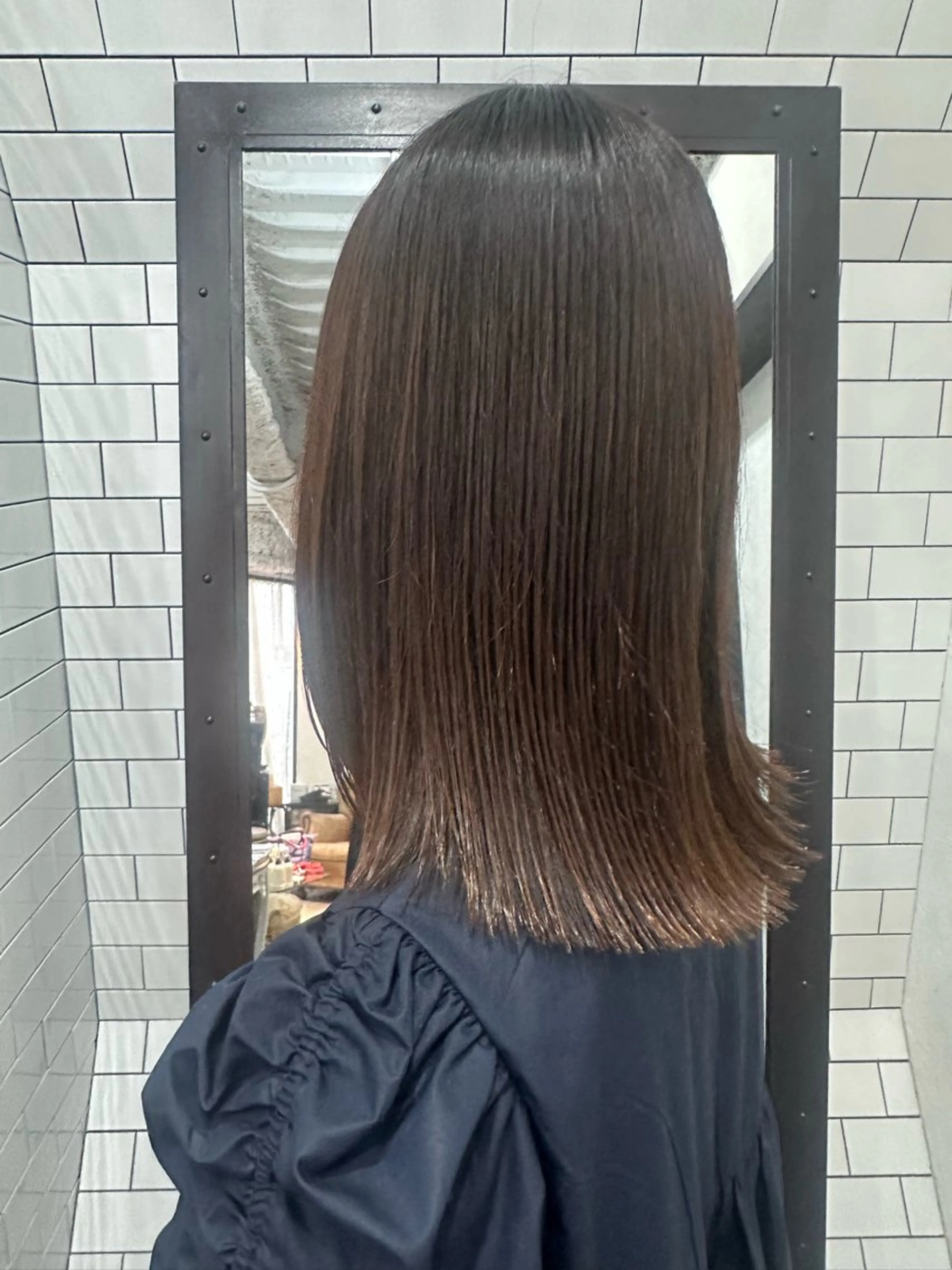 ミディアム カット 縮毛矯正 トリートメント 妙見 知洋のヘアスタイル