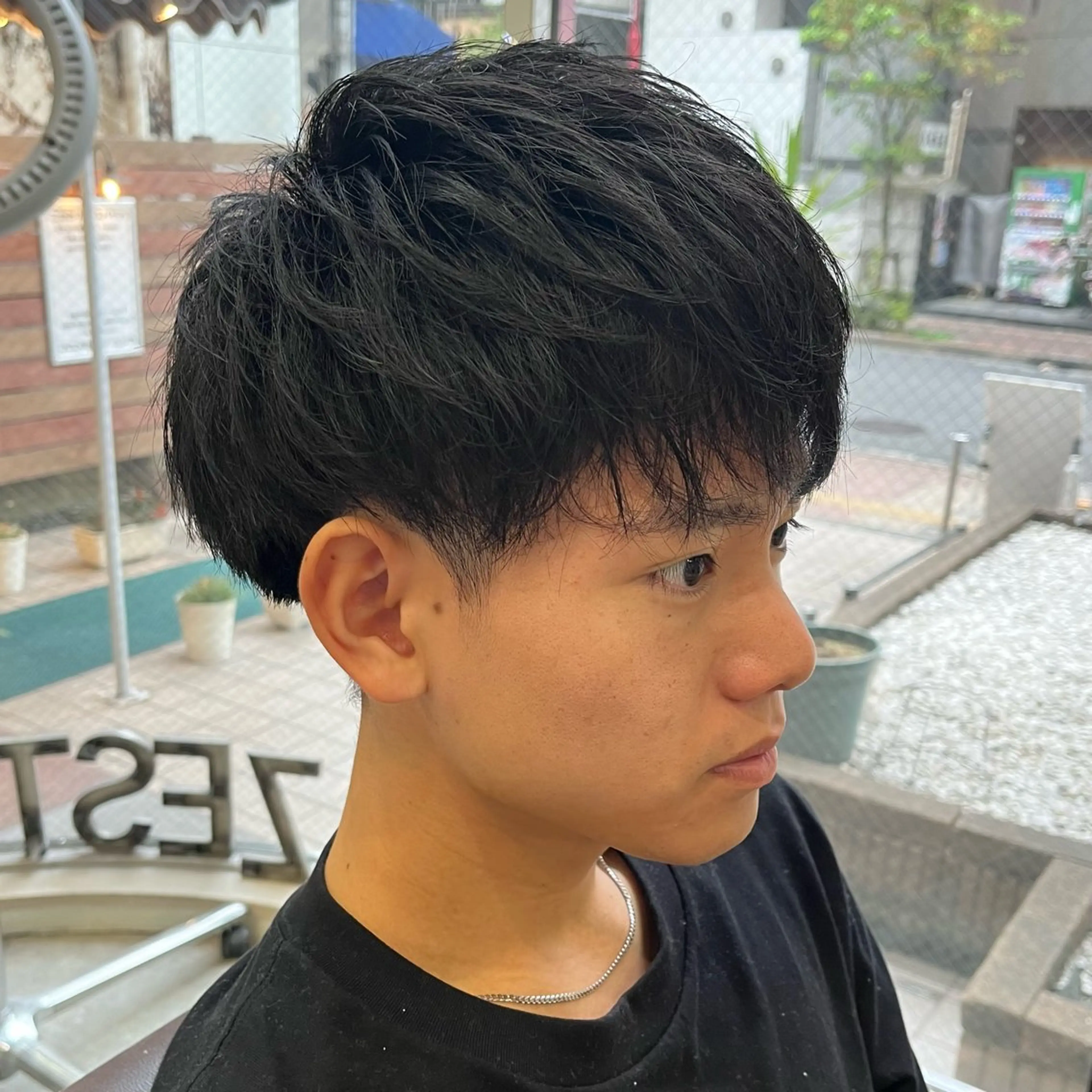 メンズ マッシュ カット フェザーパーマ🌙 毛流れ yuzukiのヘアスタイル