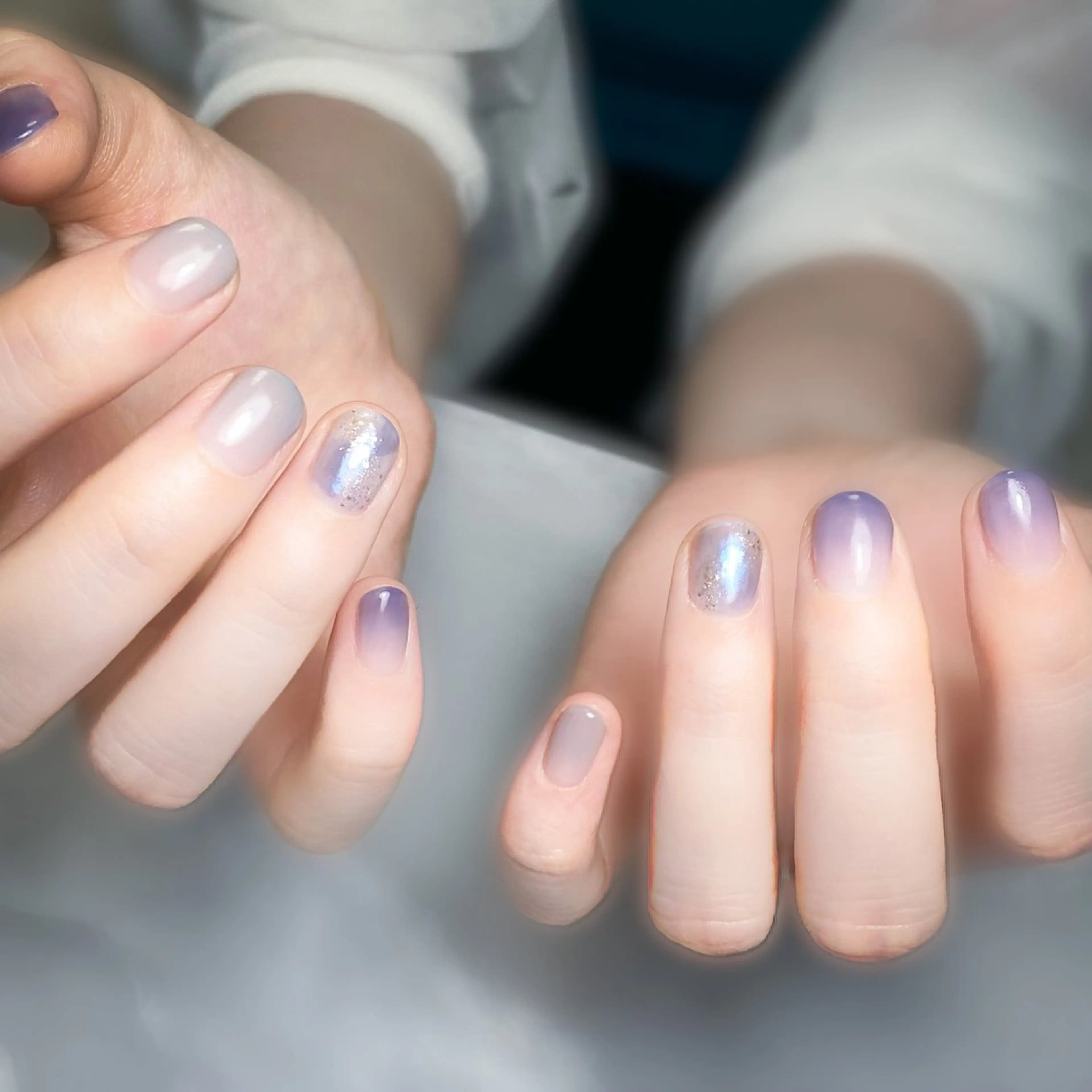 ネイル アートネイル グラデーション ショートネイル シンプルネイル &.nail/ ニュアンス/持込み可のネイルデザイン