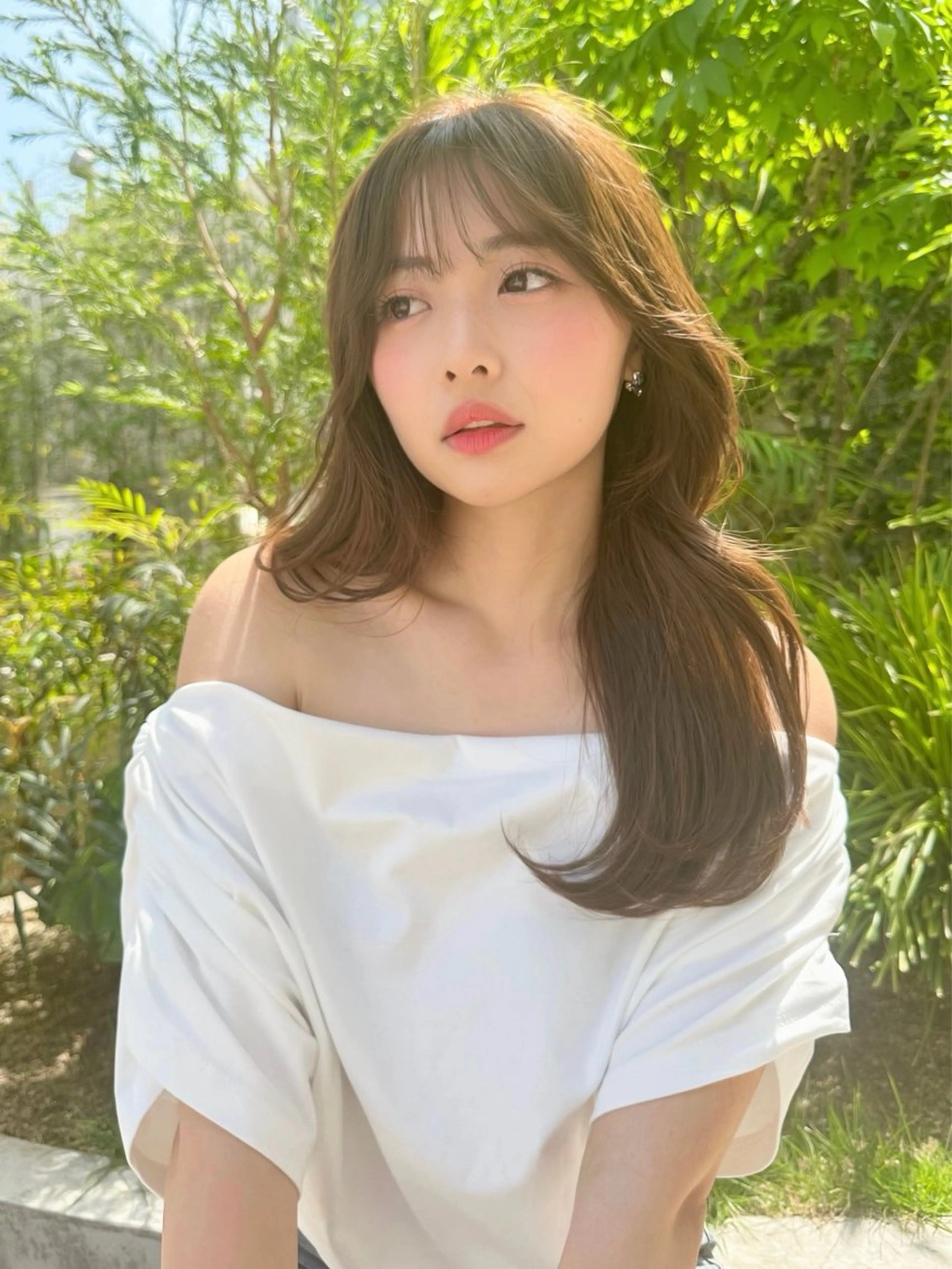 セミロング カラー カット ヘアカラー トリートメント ヘッドスパ ヘアセット 新宿/韓国レイヤー 髪質改善カラー/角所のヘアスタイル