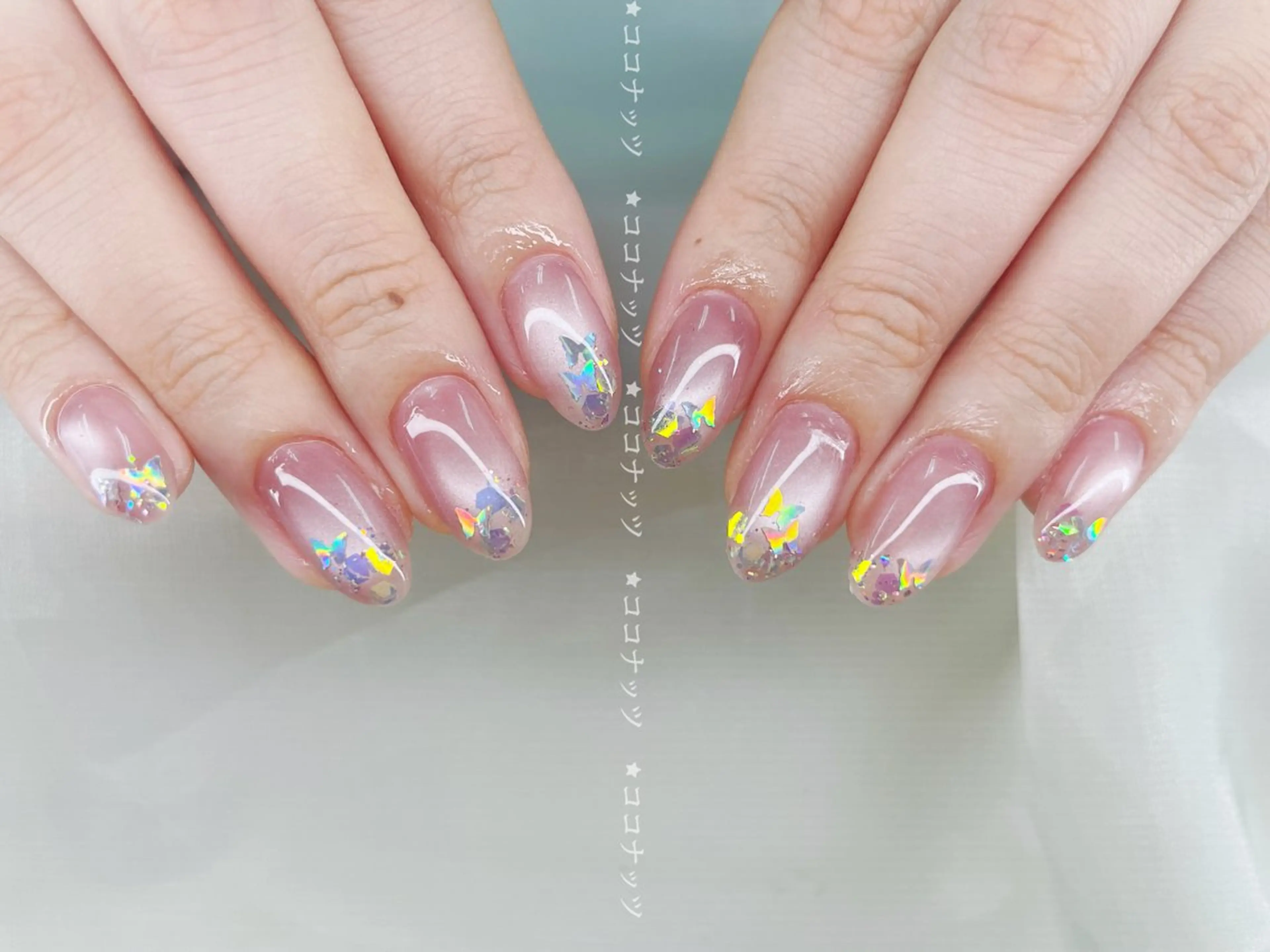 ネイル べっ甲ネイル フレンチネイル キラキラネイル マグネットネイル 大理石ネイル(マーブル) 神田 ココナッツのネイルデザイン