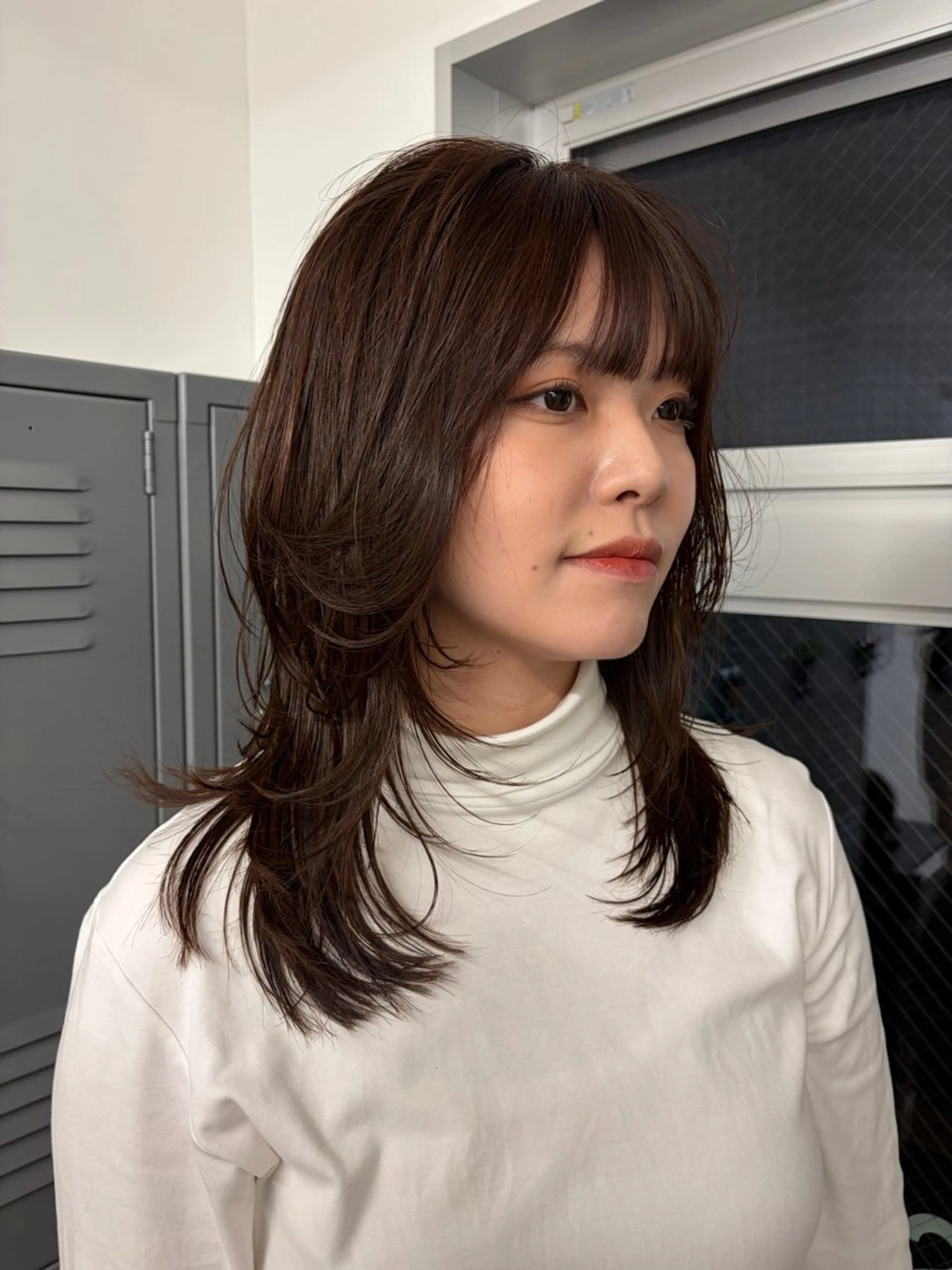 ロング カラー ブラウンカラー 透明感カラー ココアブラウン レイヤーカット 縮毛矯正 カット 縮毛矯正 トリートメント cana カナ/レイヤーカットのヘアスタイル