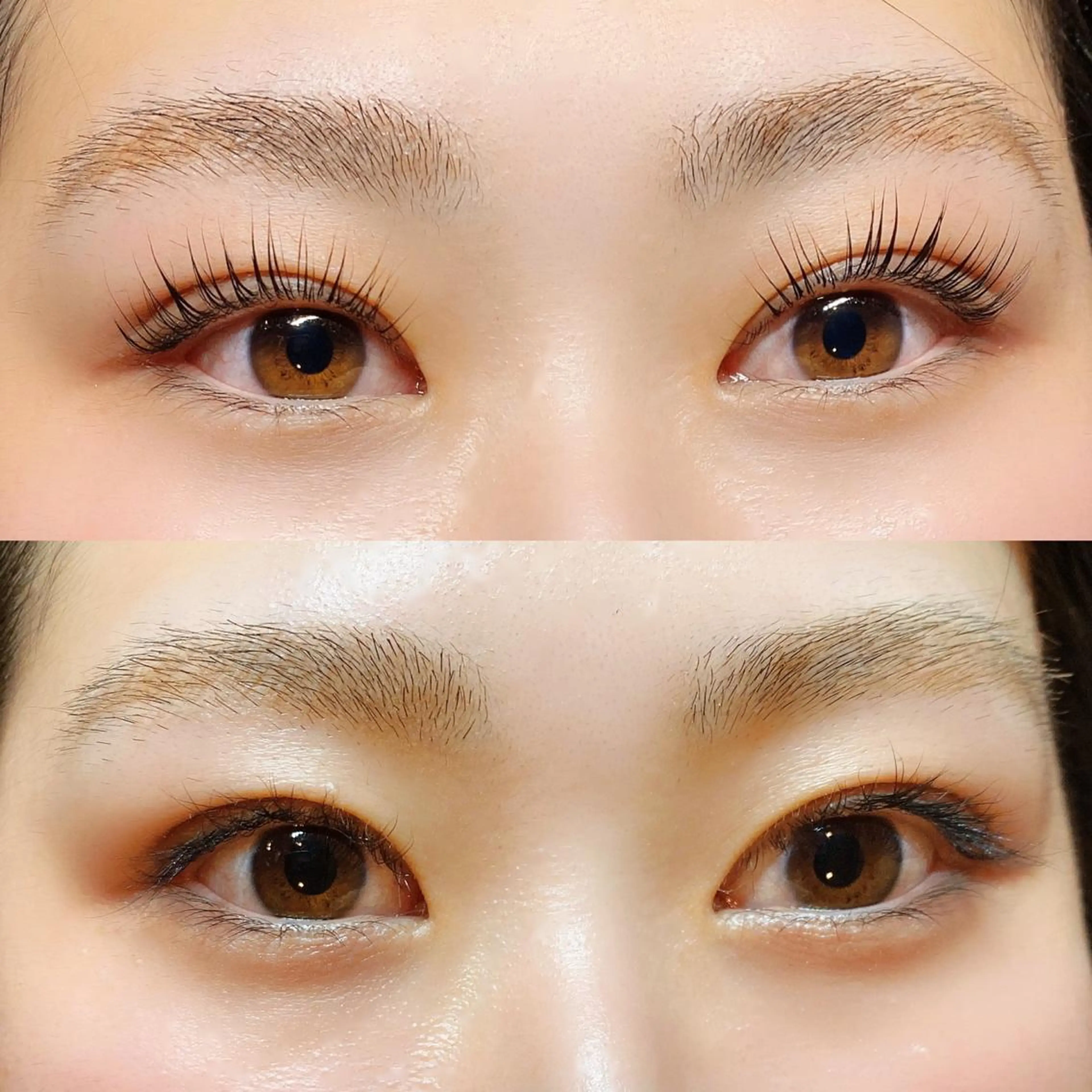 マツエク・マツパ 目尻長め ナチュラル パリジェンヌラッシュリフト 一重×まつ毛パーマ Lash Re：のマツエク・マツパデザイン