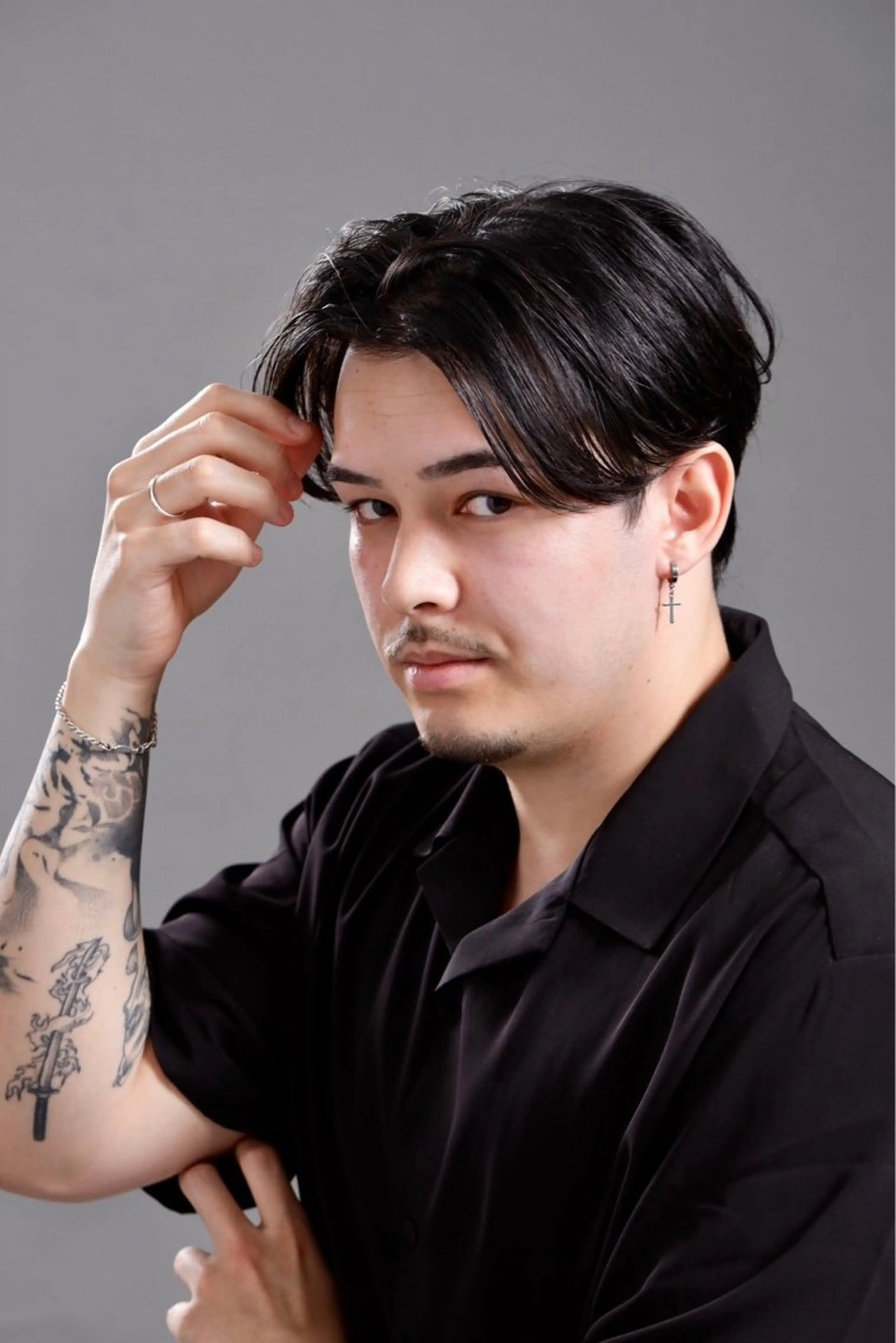 ミディアム メンズ ミディアムパーマ メンズパーマ 新宿メンズカット💈 瀧瀬 剣也のヘアスタイル