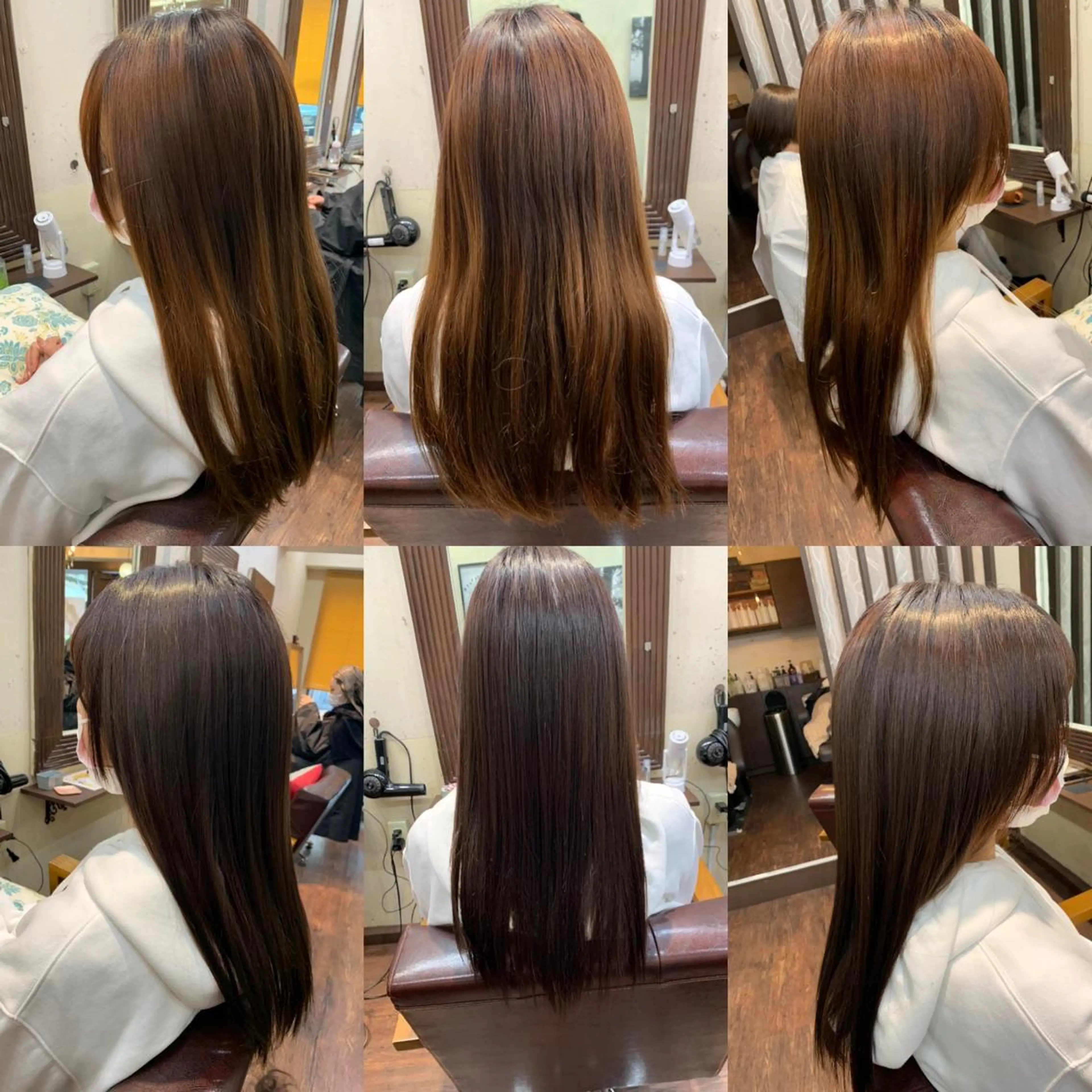 セミロング カラー ブリーチ ブラウンカラー グラデーションカラー レッドカラー レッドブラウン 木村 瞬のヘアスタイル