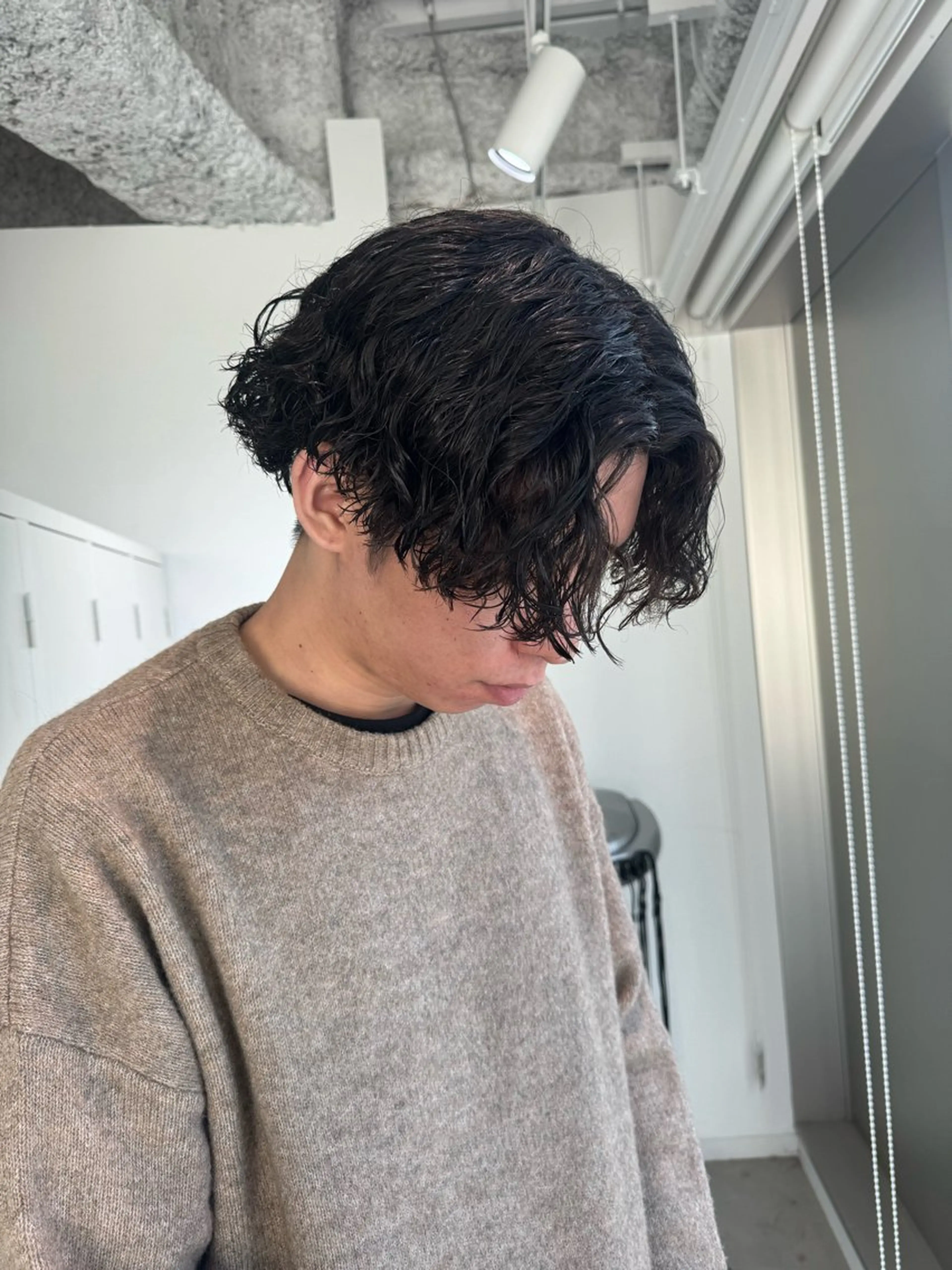 パーマ メンズ カット パーマ 店長　MANAMI ／ブリーチ／骨格ボブのヘアスタイル