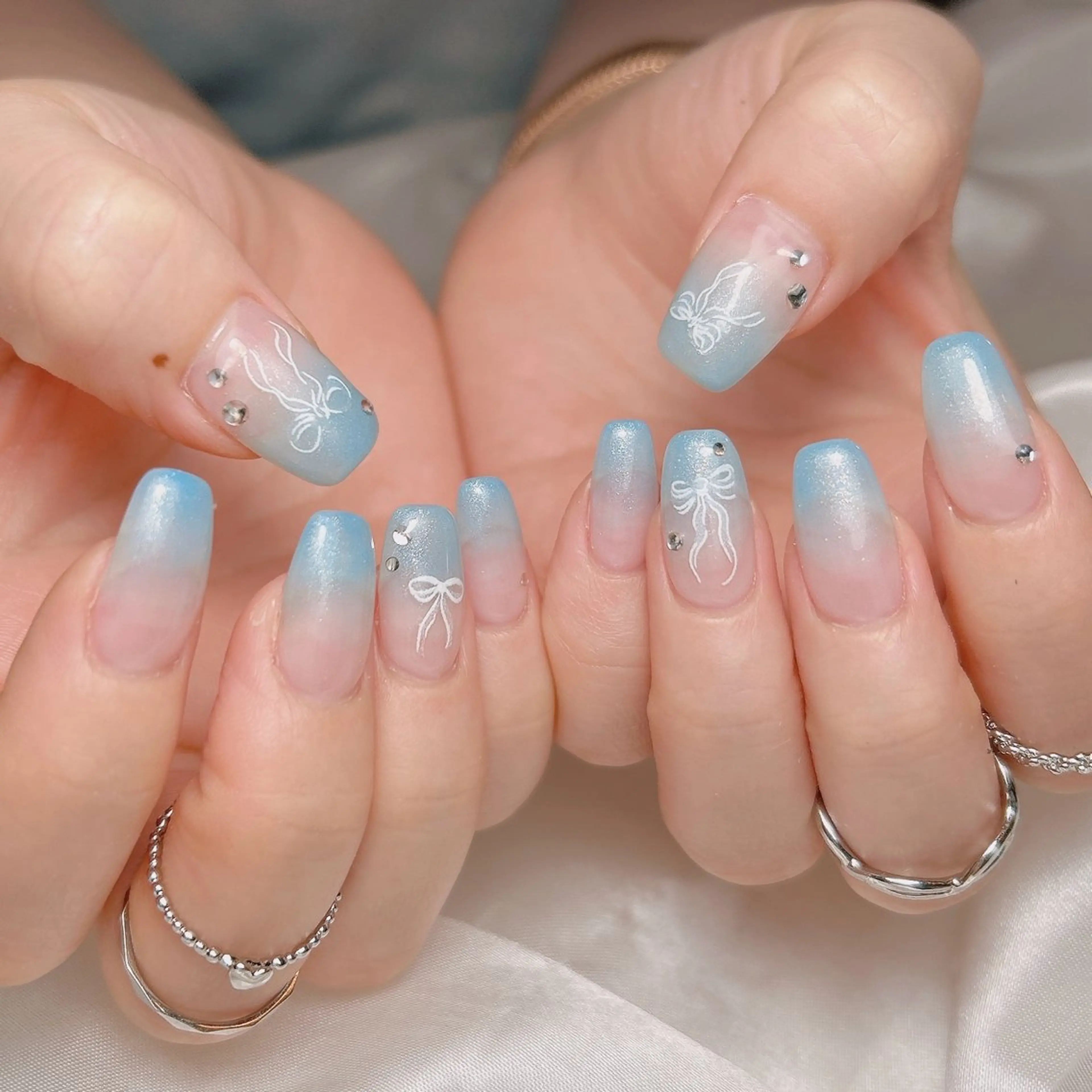 ネイル リボン ハンドネイル junna 金山.東別院.上前津のネイルデザイン