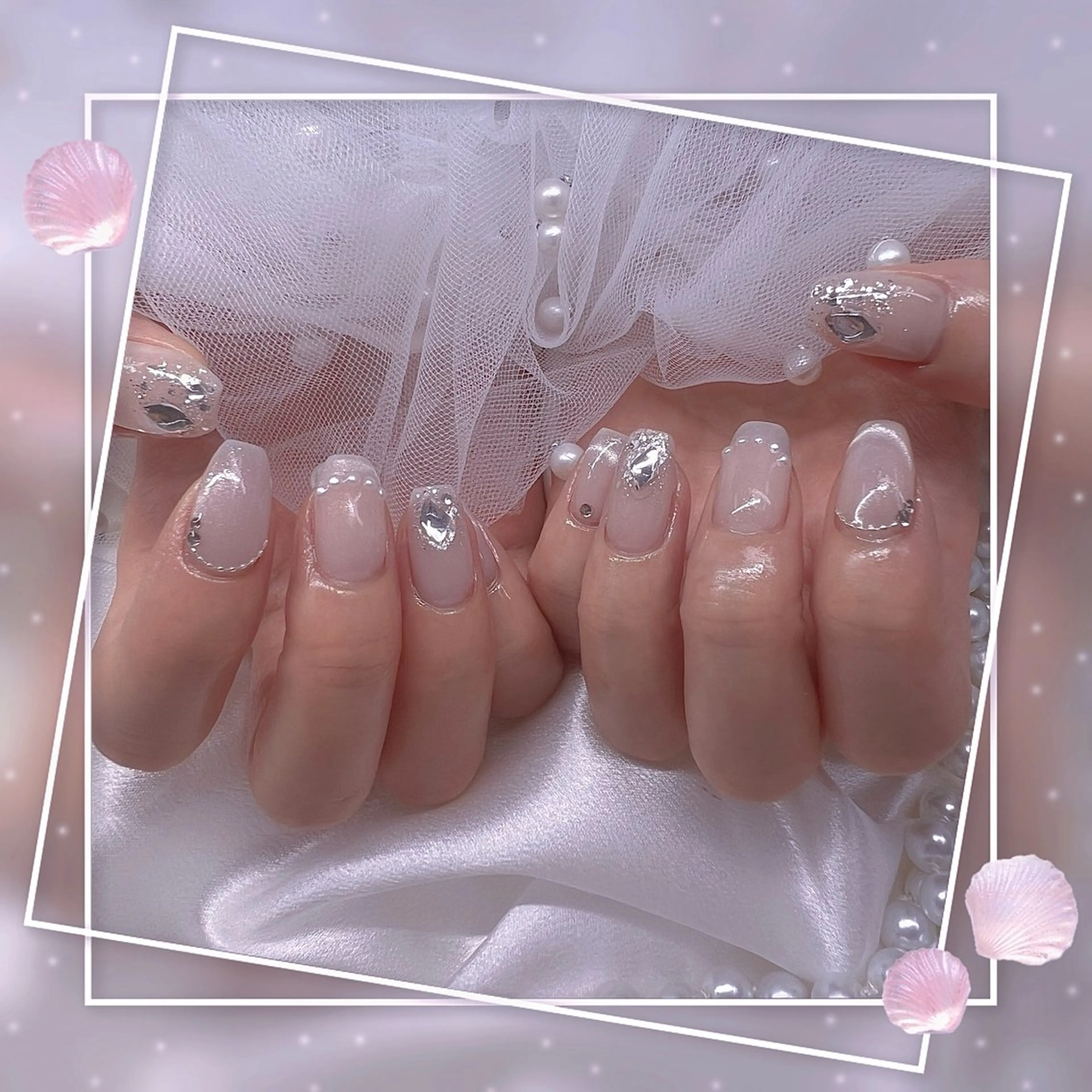 ネイル チークネイル ガーリー グラデーション マグネットネイル ピンク ハンドネイル ハンドケア Chill Nailsalonのネイルデザイン