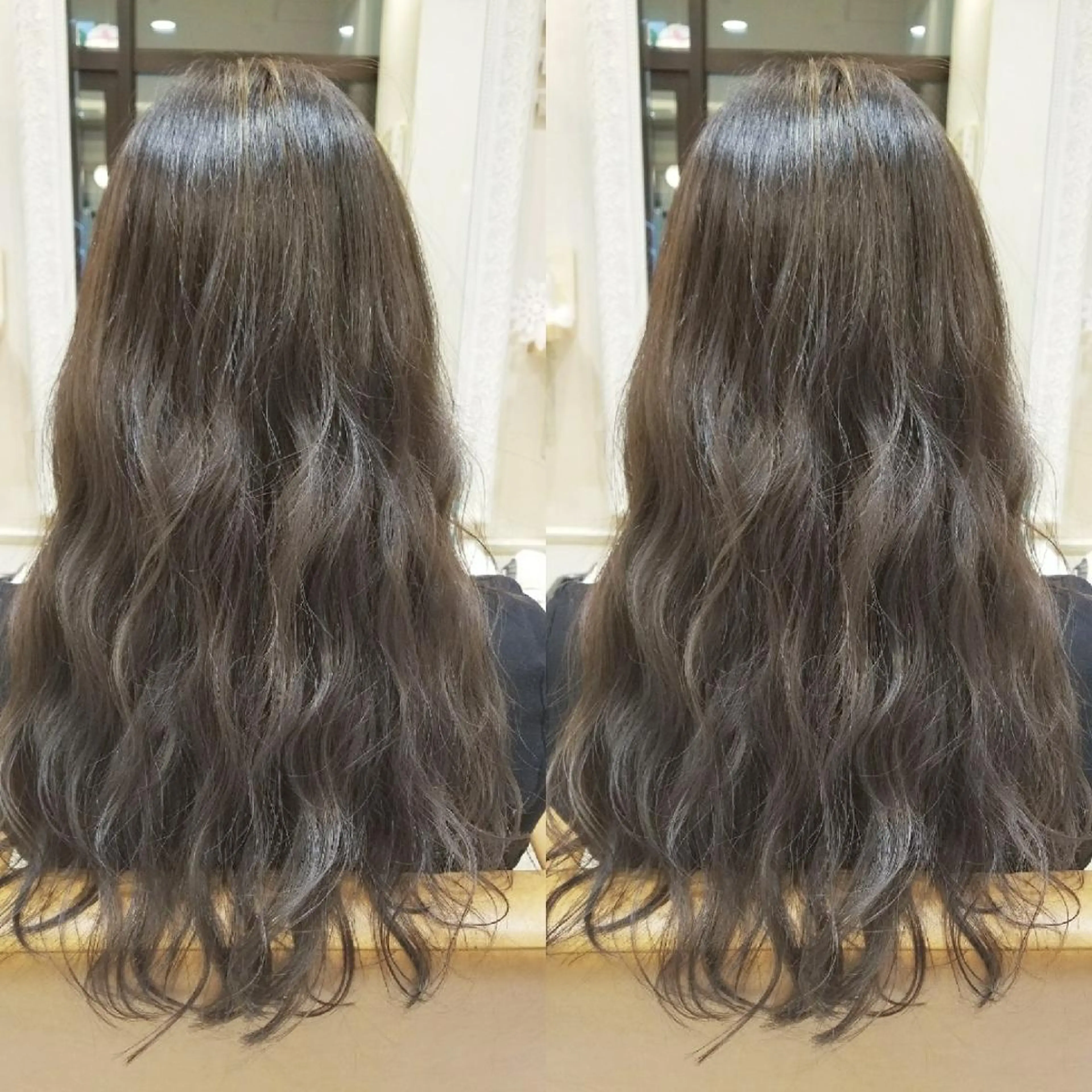 カラー ロング グレージュ ハイライトカラー カーキグレージュ 3Dハイライト ハイライト ブリーチ・ハイトーン 特化🎉内山のヘアスタイル