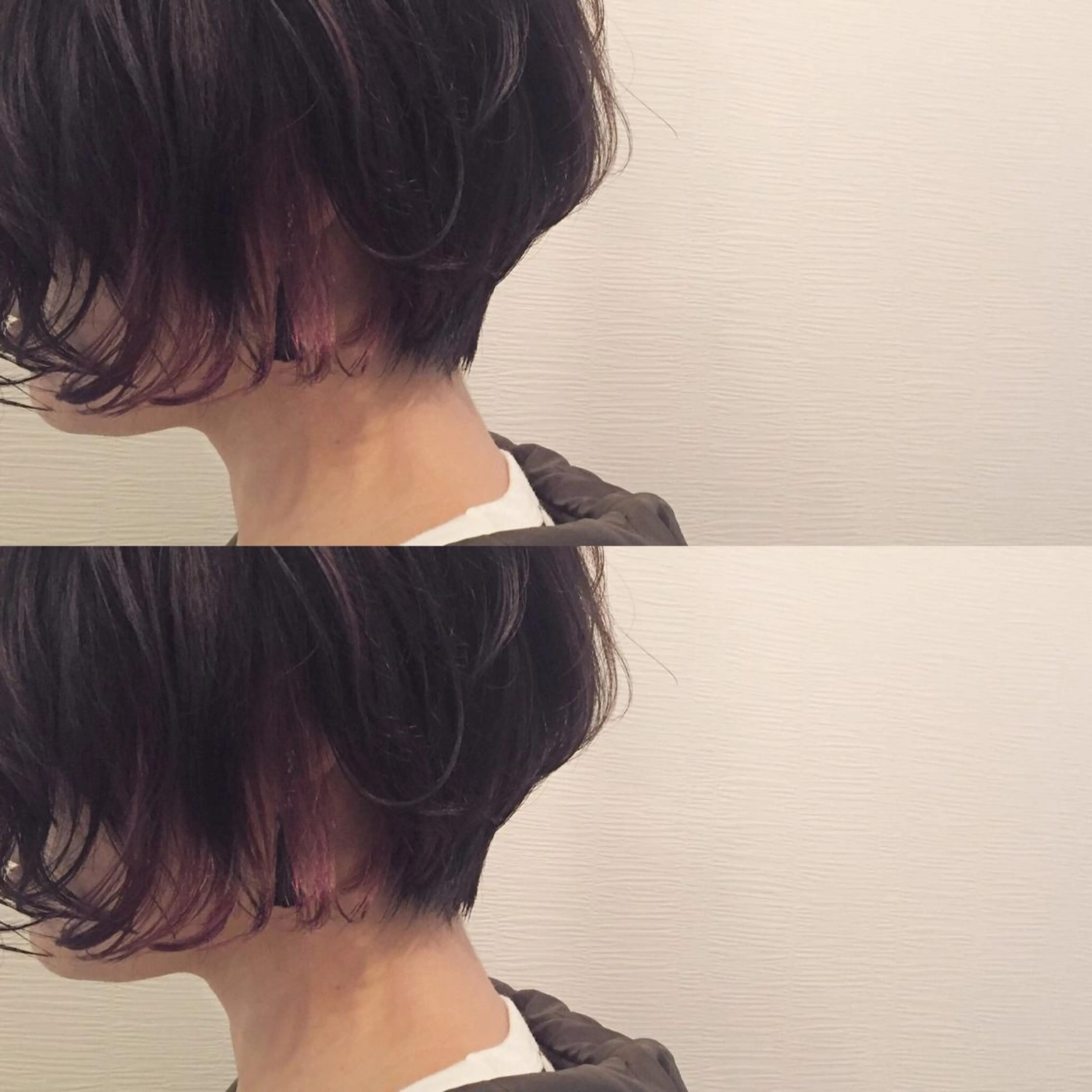 ショート カラー ブリーチ ボルドーカラー ダブルカラー ハイライトカラー インナーカラー カット ヘアカラー トリートメント 池田 真由美のヘアスタイル