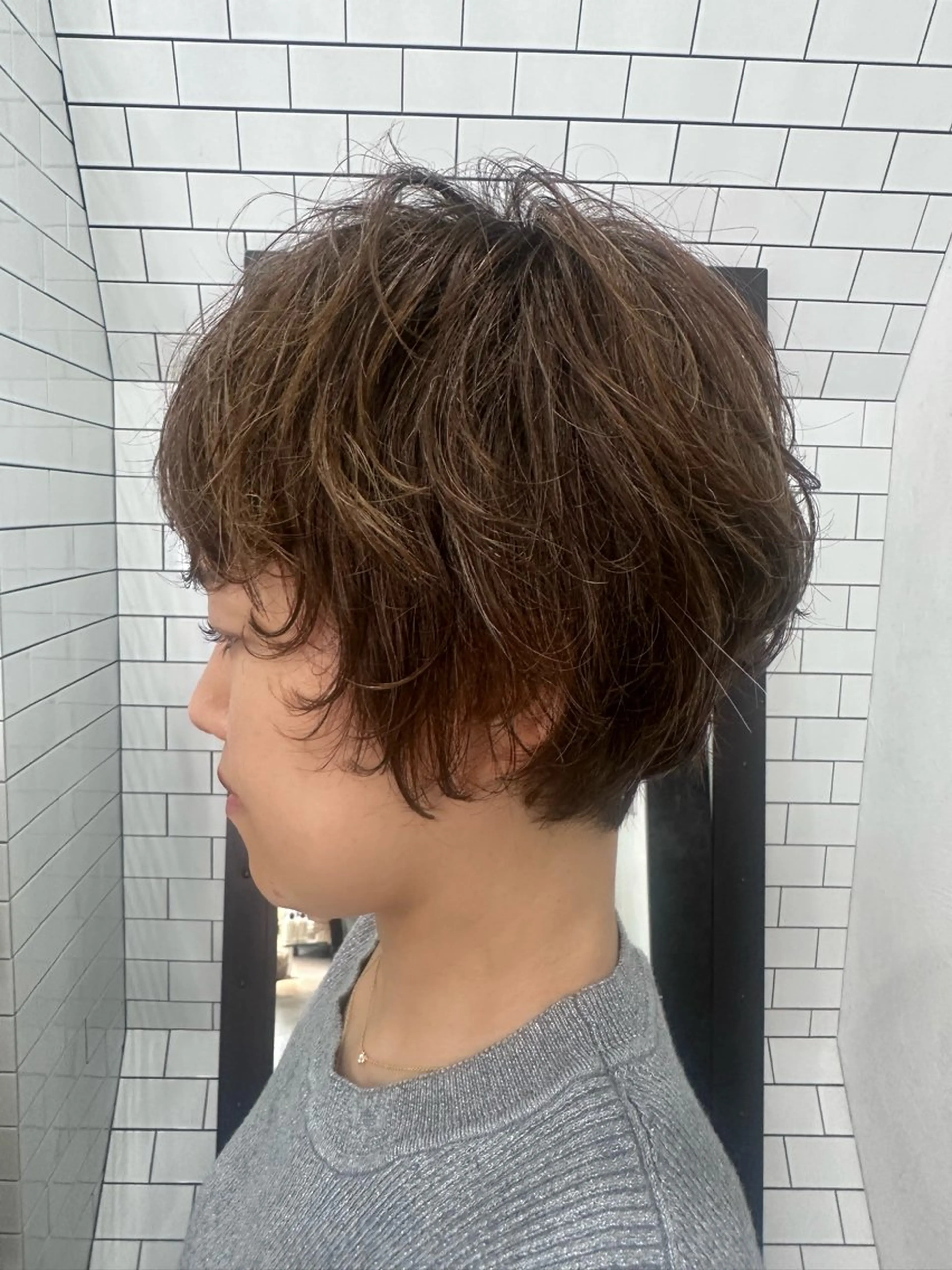 ショート パーマ カット パーマ トリートメント 妙見 知洋のヘアスタイル