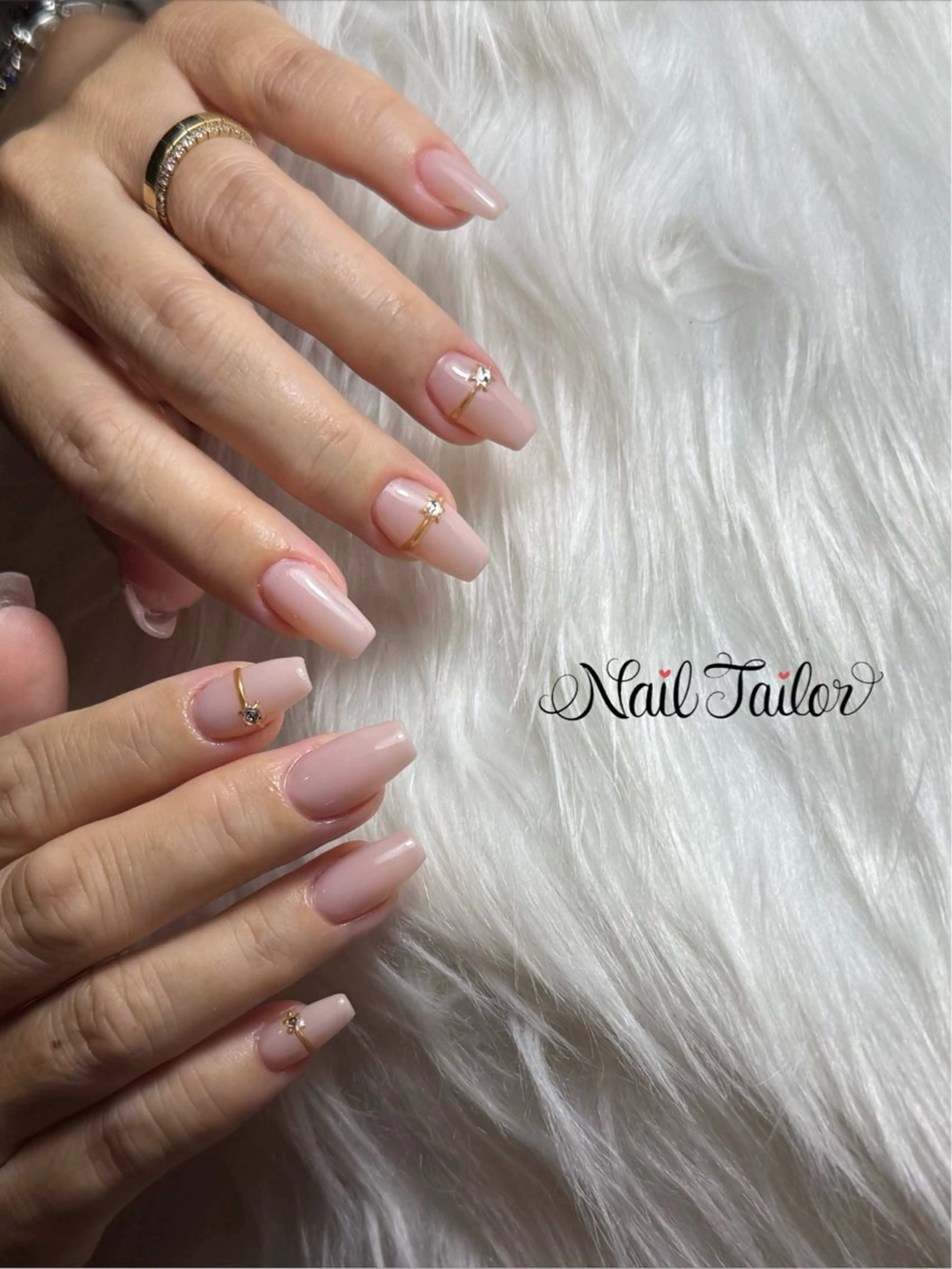 ネイル 長さ出し ミラーネイル オフィスネイル シンプルネイル ハンドネイル NailTailor ネイルテイラーのネイルデザイン