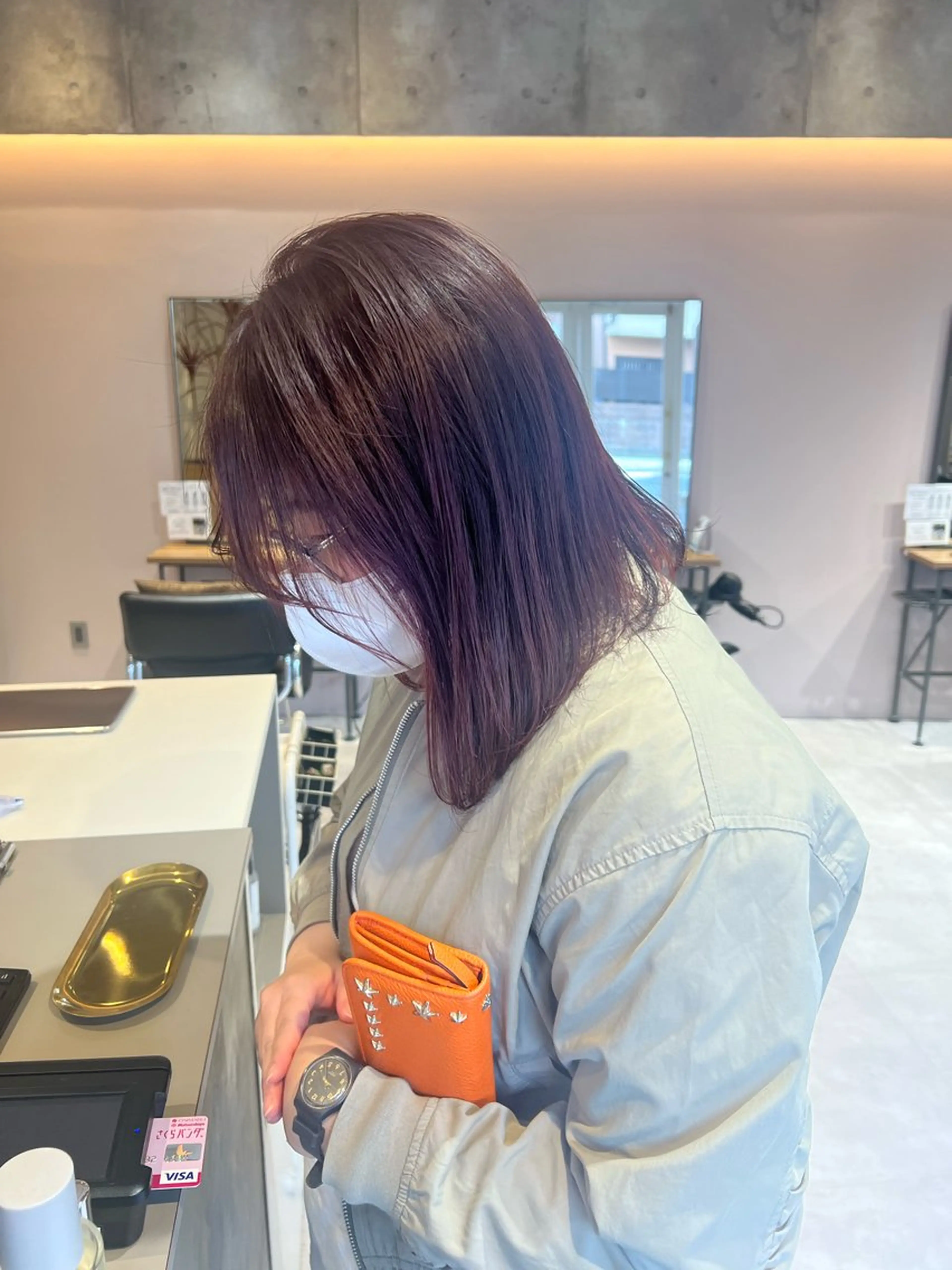 ミディアム カラー ベージュカラー ピンクカラー ピンクベージュ ✨艶髪職人艶カラー✨ 中本輝人のヘアスタイル