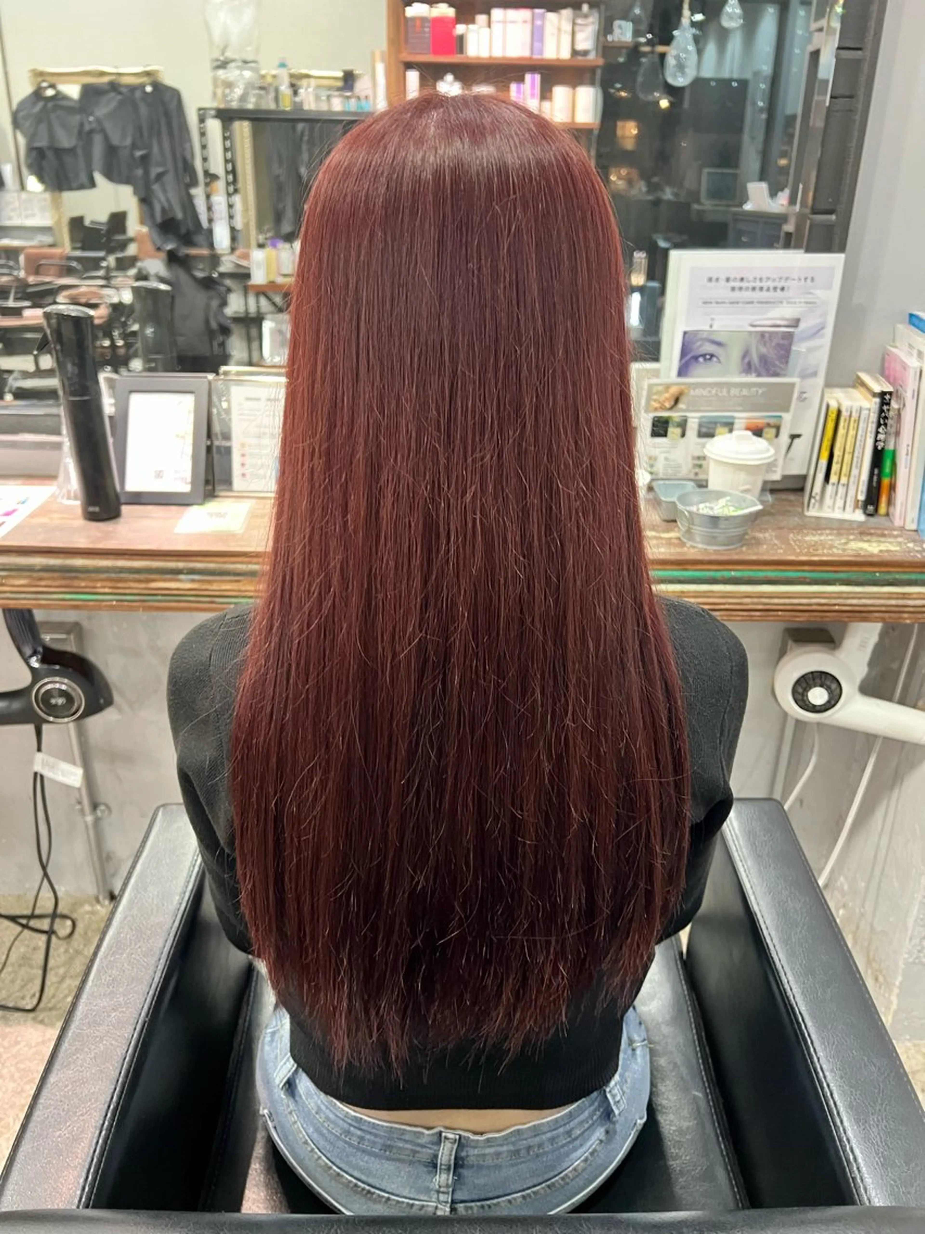 ロング カラー ブリーチ ボルドーカラー ブリーチなしカラー ヘアカラー ☀️中嶋 そら☀️のヘアスタイル