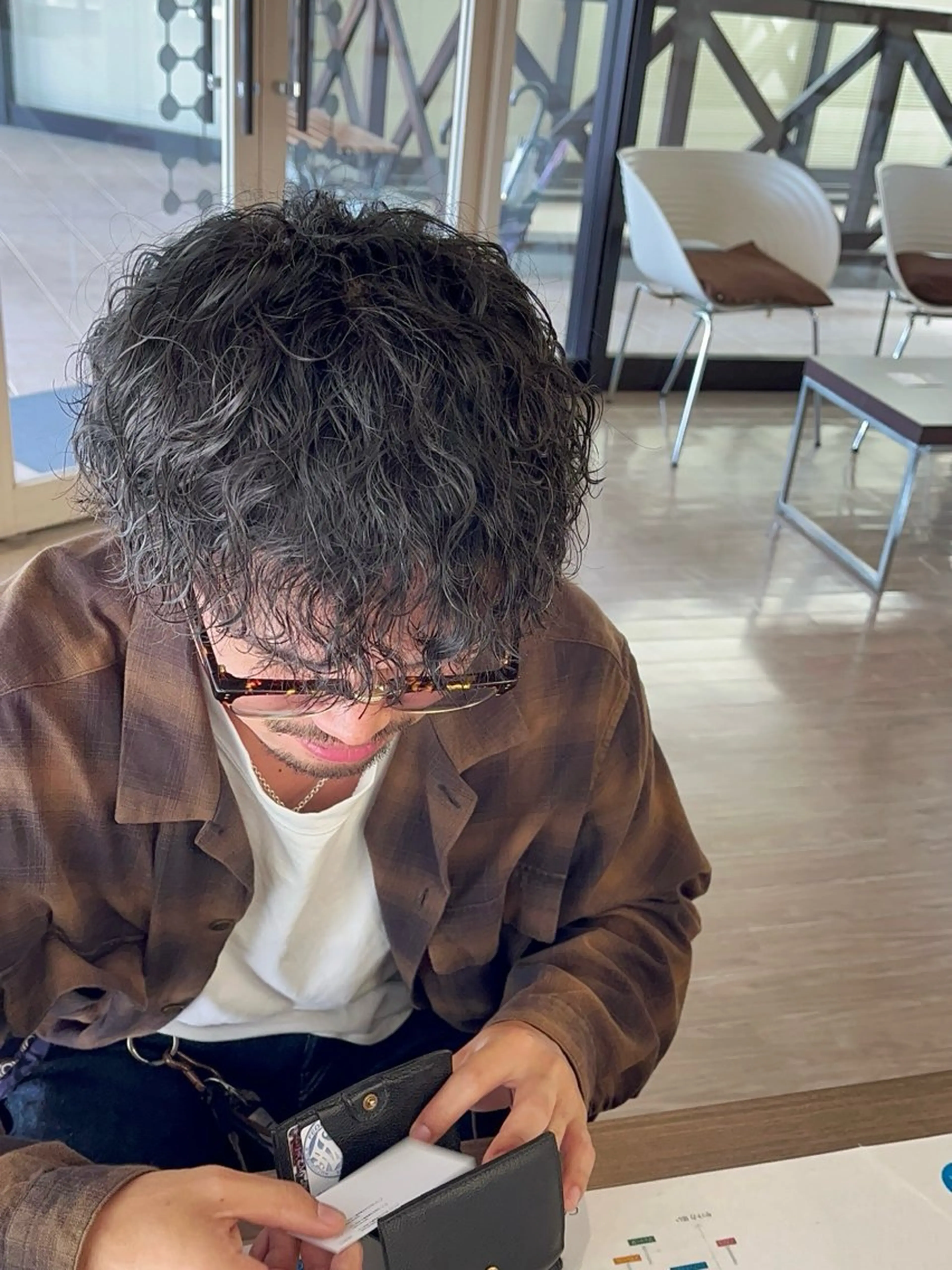 ショート パーマ メンズ メンズパーマ 波巻きパーマ カット パーマ トリートメント メンズカット/ hattoriのヘアスタイル