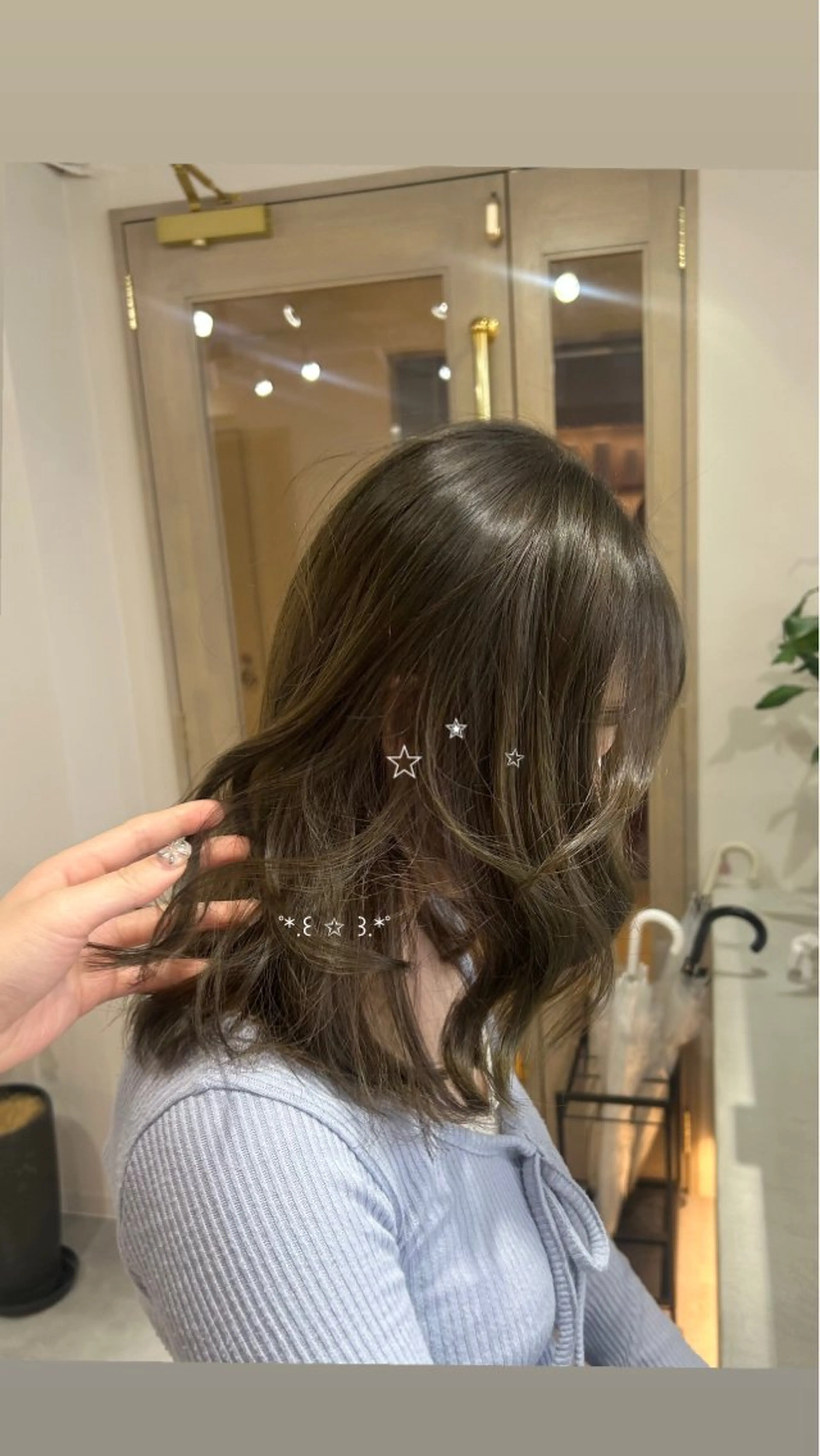 ミディアム カラー オリーブカラー カット ヘアカラー トリートメント 透明感カラー/西梅田 / nagisa🦋のヘアスタイル