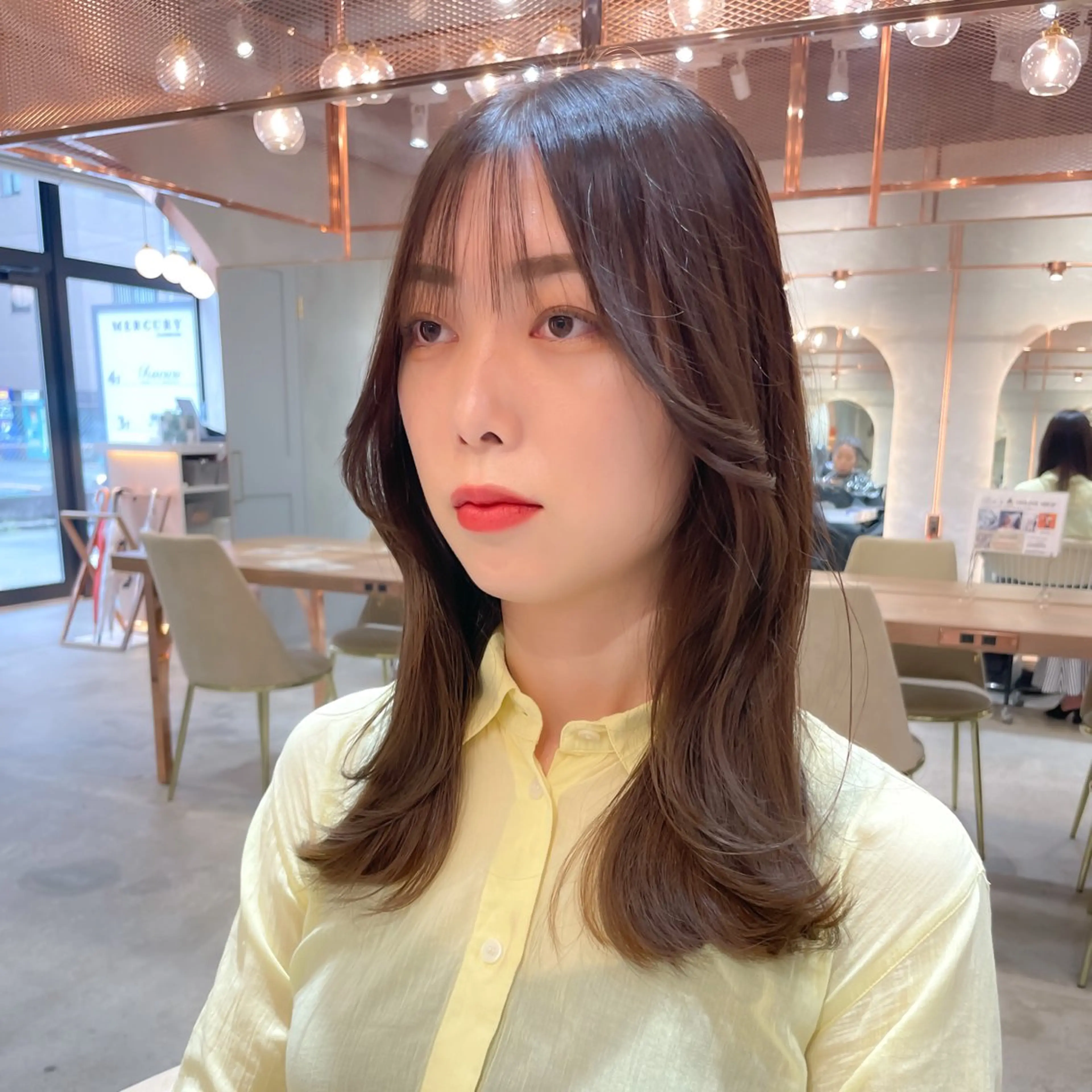 セミロング カラー カット ヘアカラー 縮毛矯正 トリートメント レイヤー/韓国ヘア 縮毛矯正🫧鈴木颯のヘアスタイル