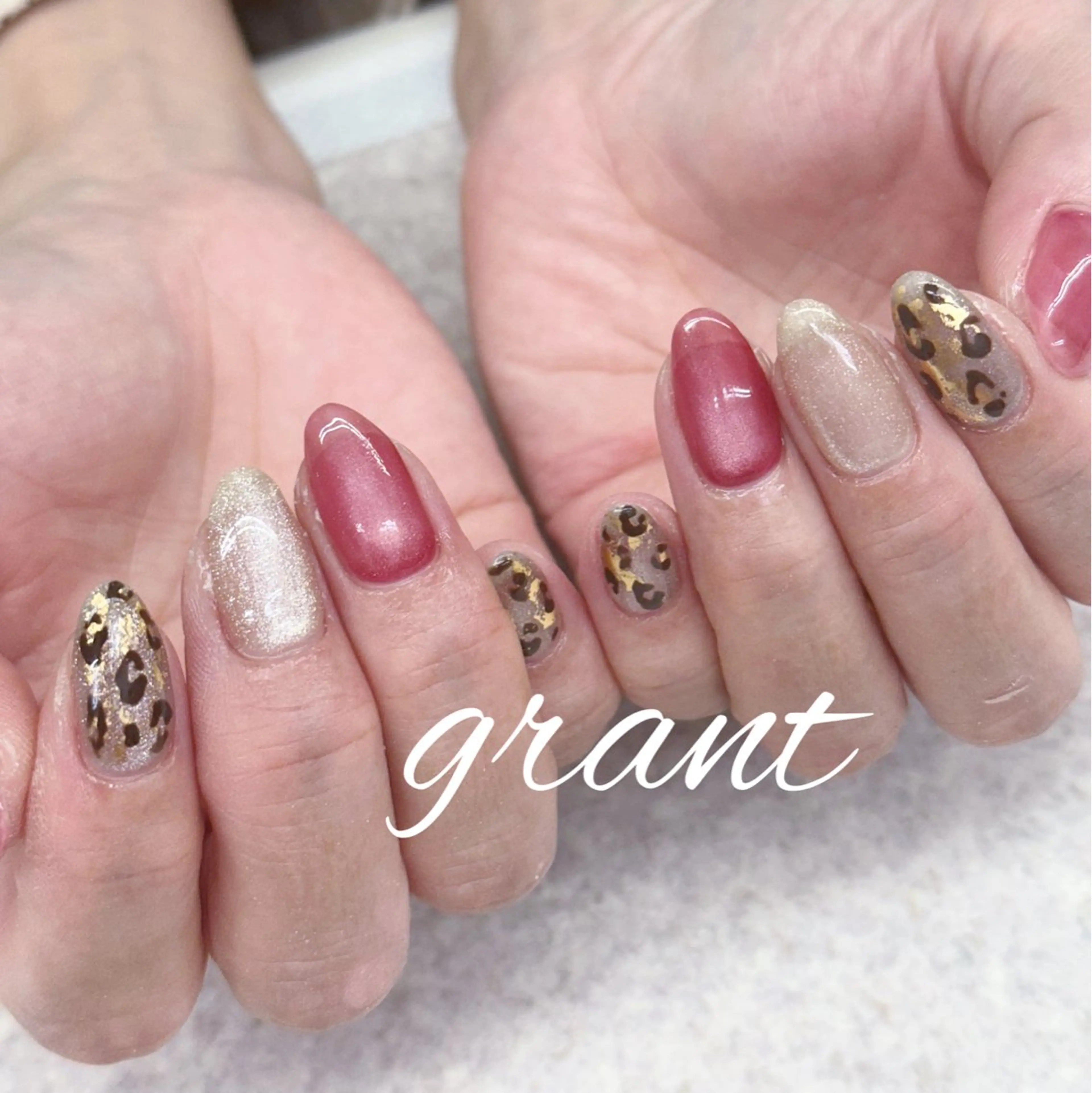 ネイル アニマル柄 冬ネイル ハンドネイル nailsalon grantのネイルデザイン