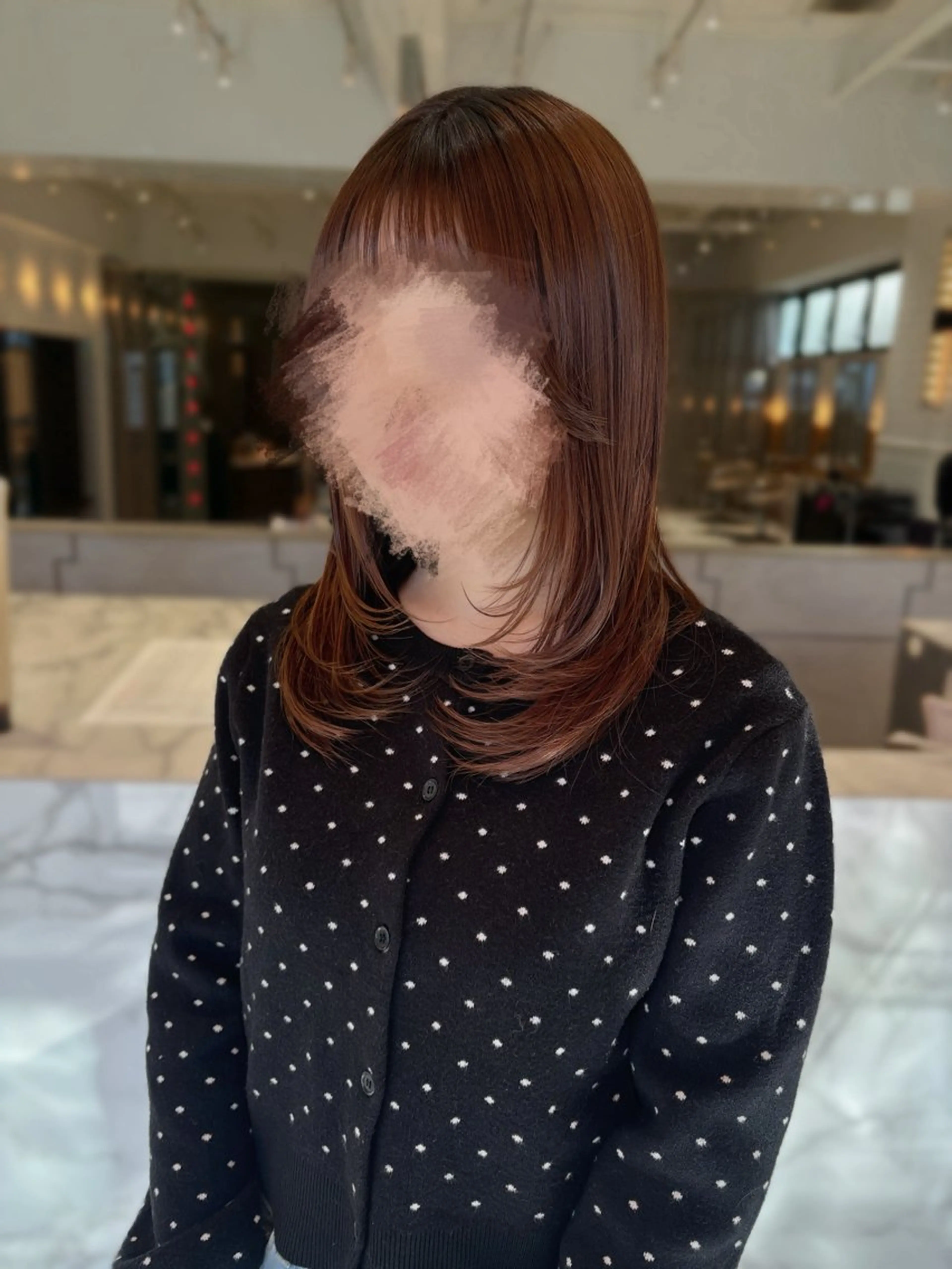 セミロング レイヤーカット カット ヘアカラー rurina ꪔ̤̮のヘアスタイル