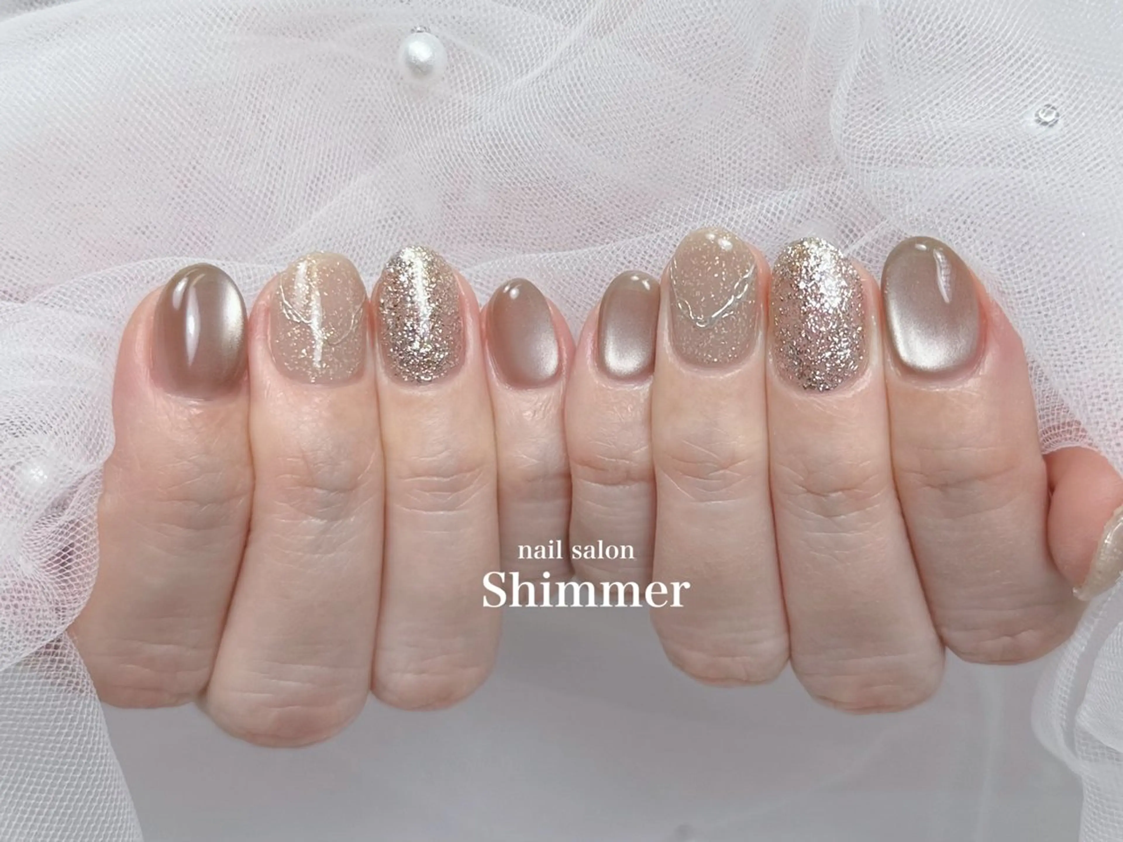 ネイル ハンドネイル Shimmer Risaのネイルデザイン