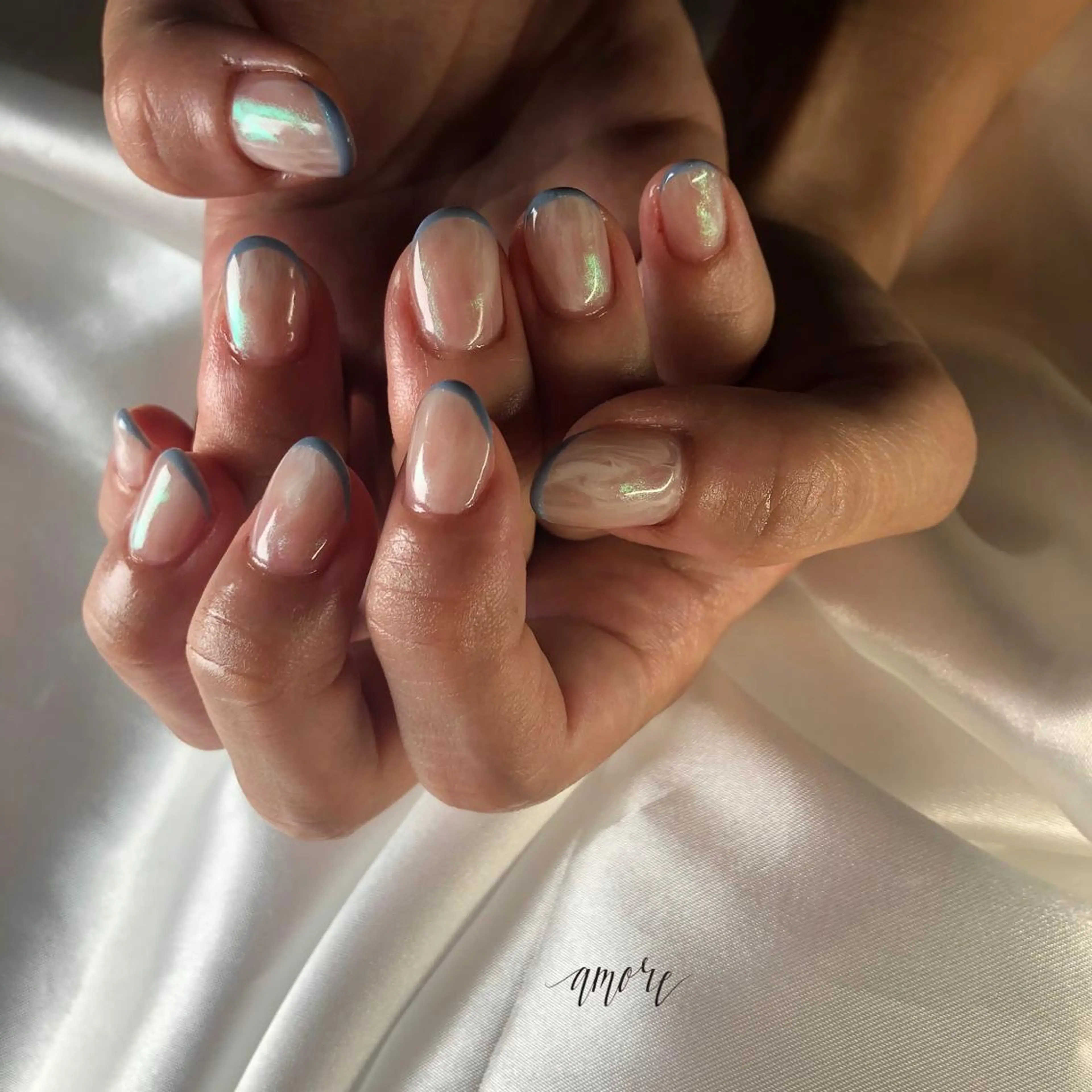 ネイル フレンチネイル ジェルネイル 氷ネイル・うるうるネイル マグネットネイル ミラーネイル You kyehwaのネイルデザイン
