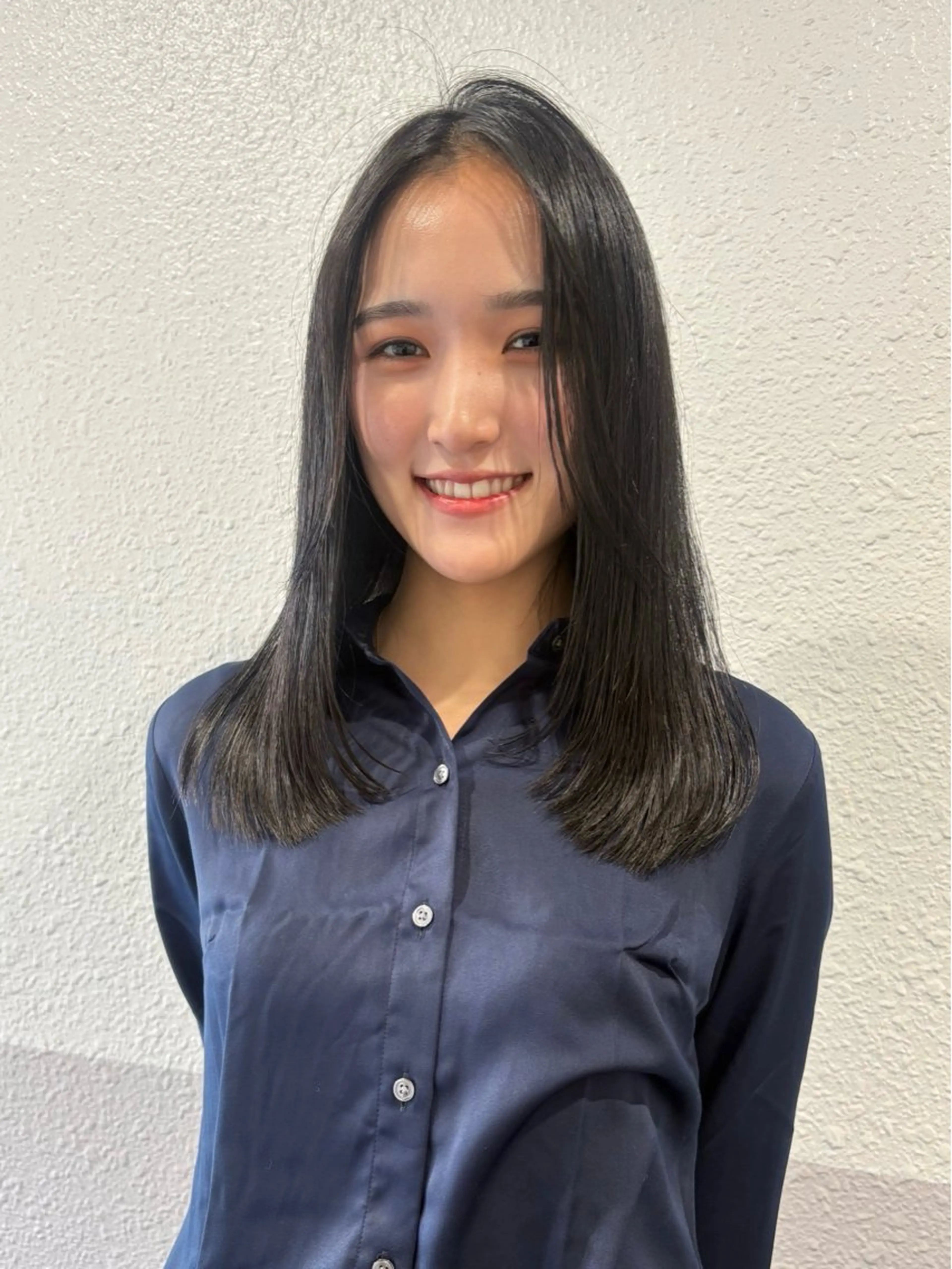 セミロング 顔周りカット 髪質改善 トリートメント カット トリートメント レイヤー/艶カラー/ KIHO🥥︎のヘアスタイル