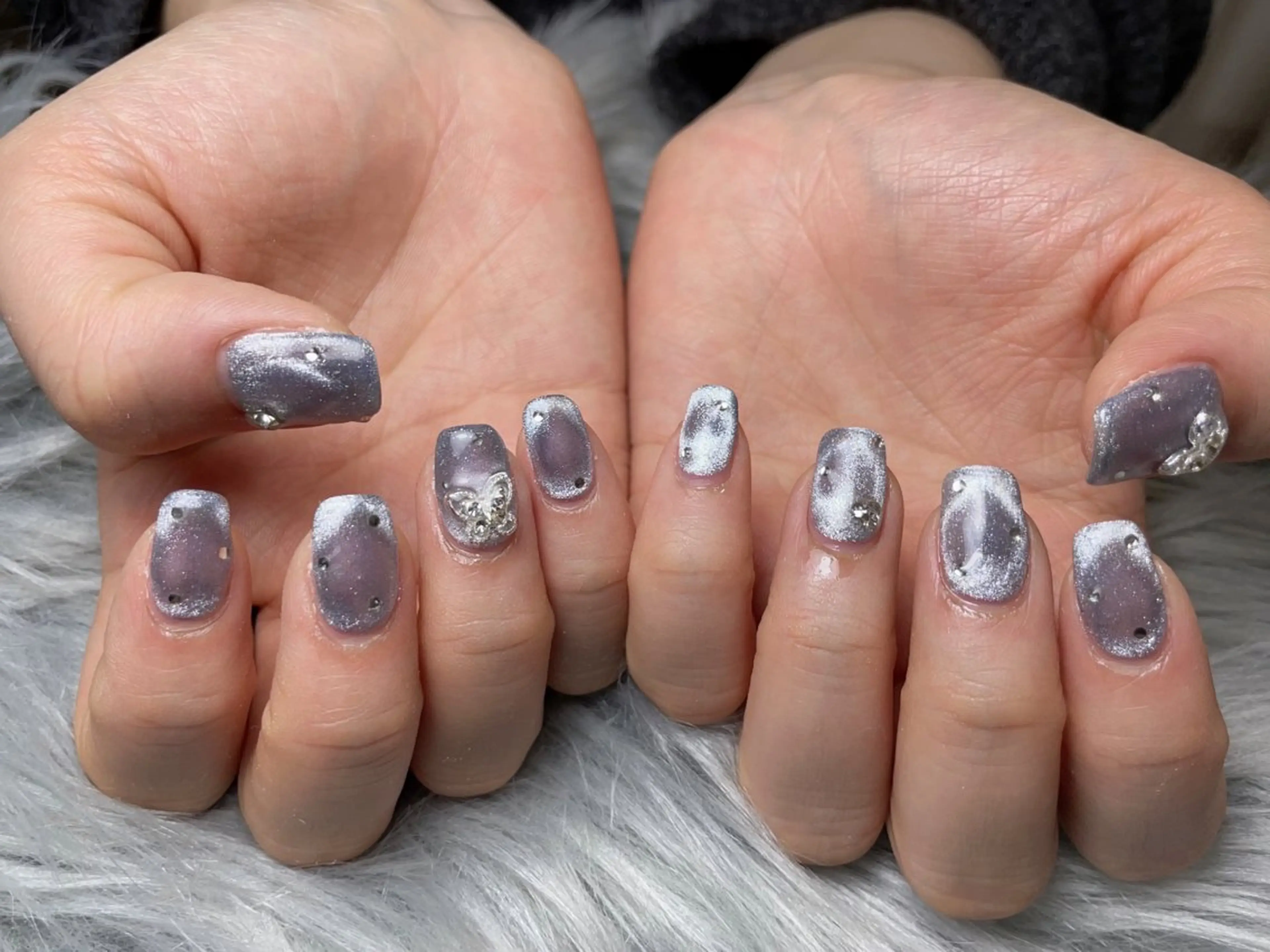 ネイル ジェルネイル ハート マグネットネイル パラジェル シンプルネイル BLANC.nail yuuのネイルデザイン