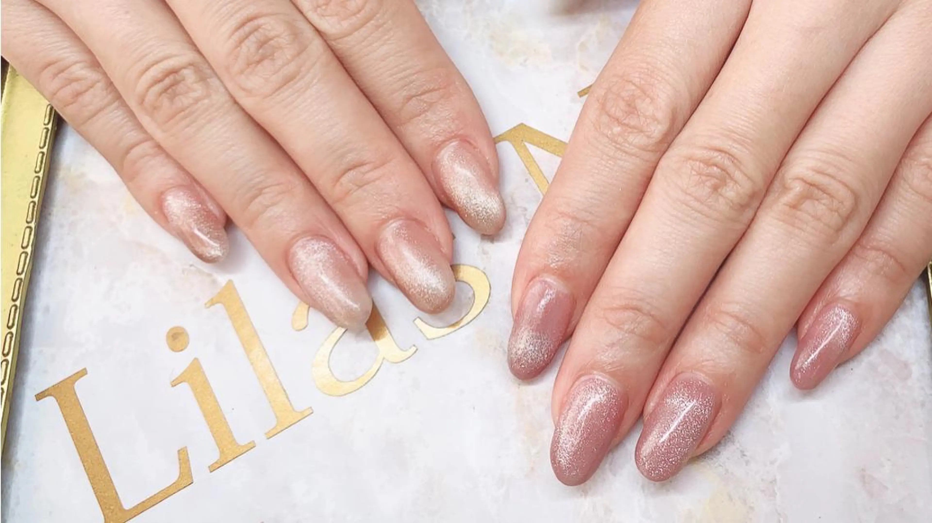 ネイル ジェルネイル ハードジェル ロングネイル マグネットネイル ニュアンスネイル Lilas Nailのネイルデザイン