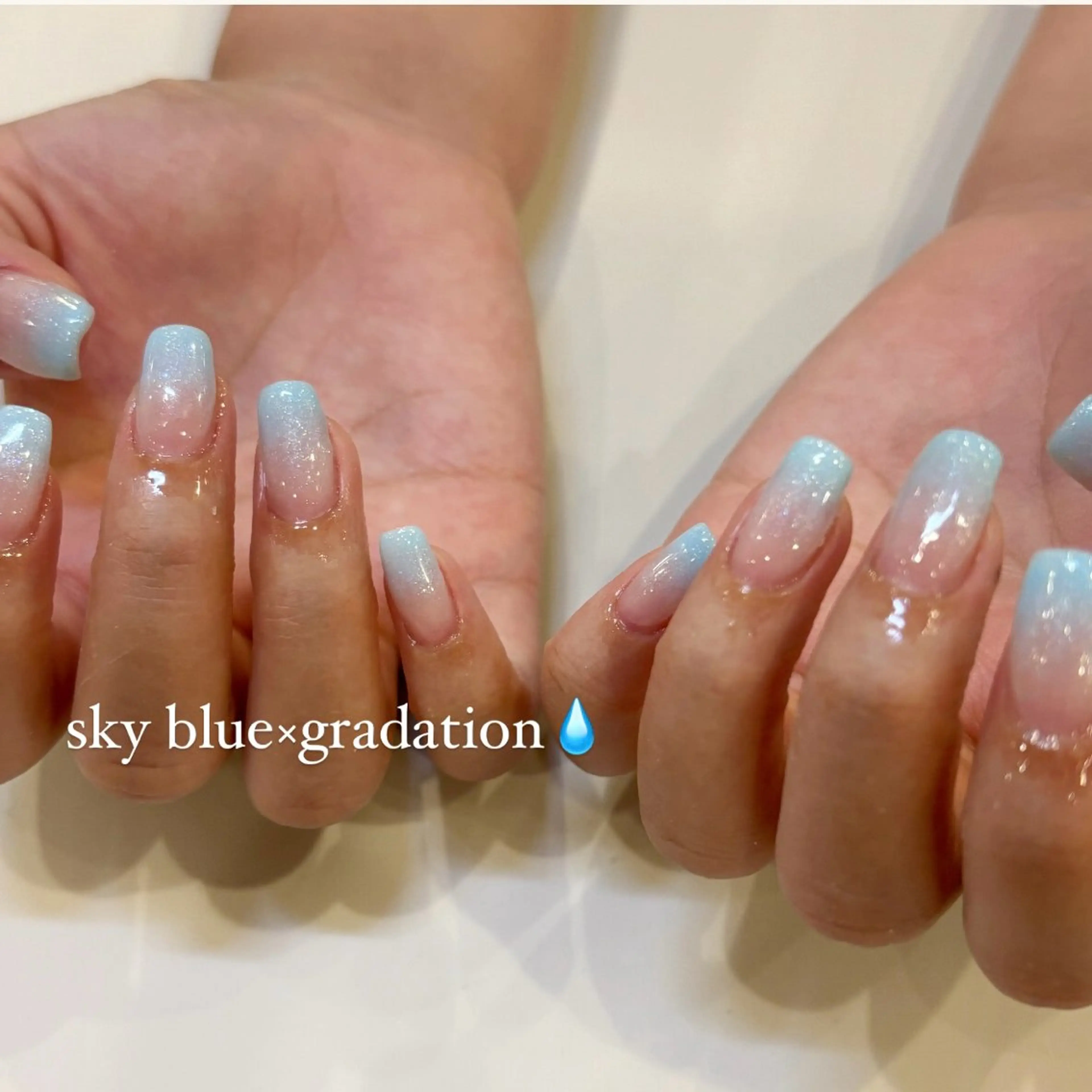 ネイル 水色 ハンドネイル millie ainee太田のネイルデザイン