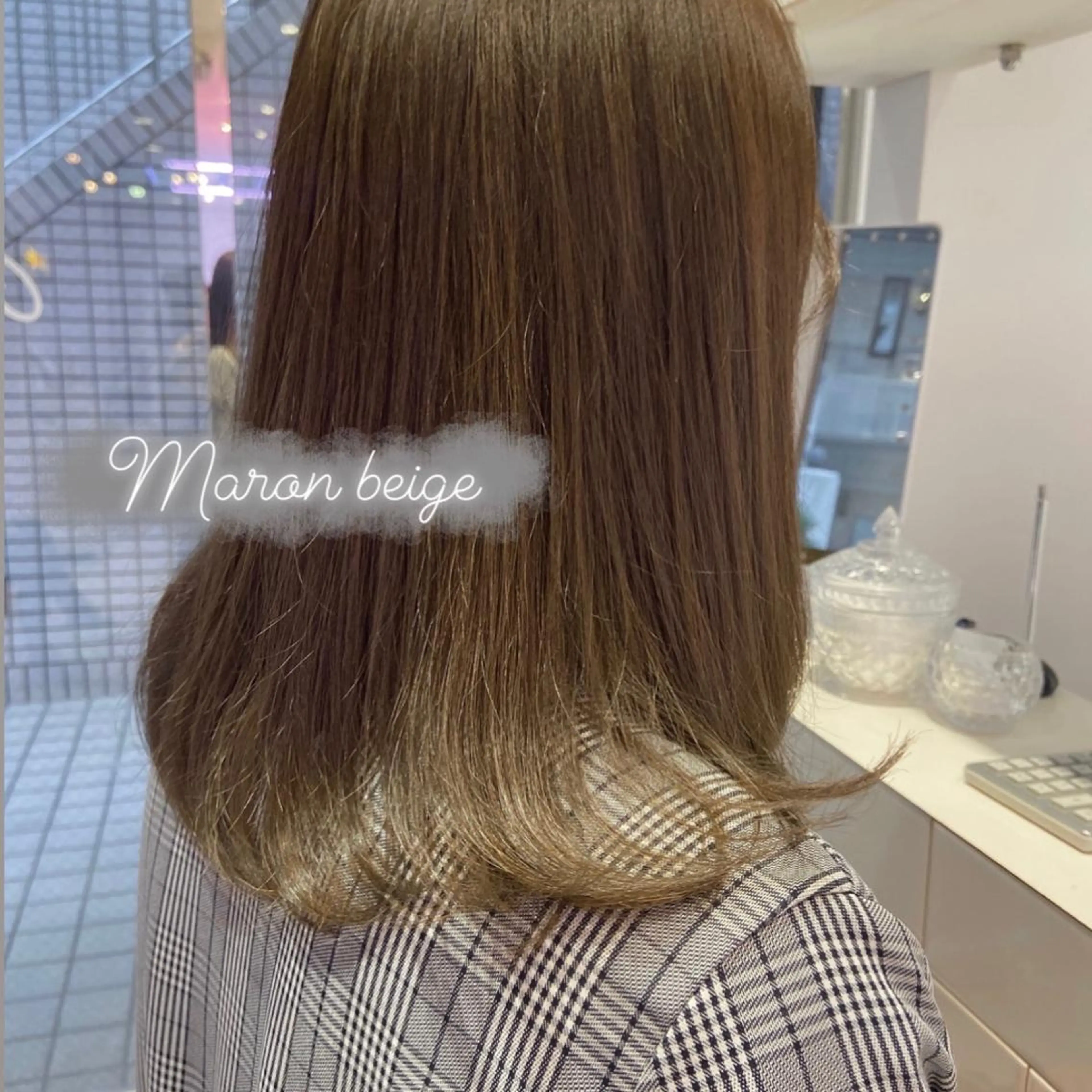 ミディアム カラー ヘアアレンジ ベージュカラー 天神レイヤーカット No.1💖マユカのヘアスタイル