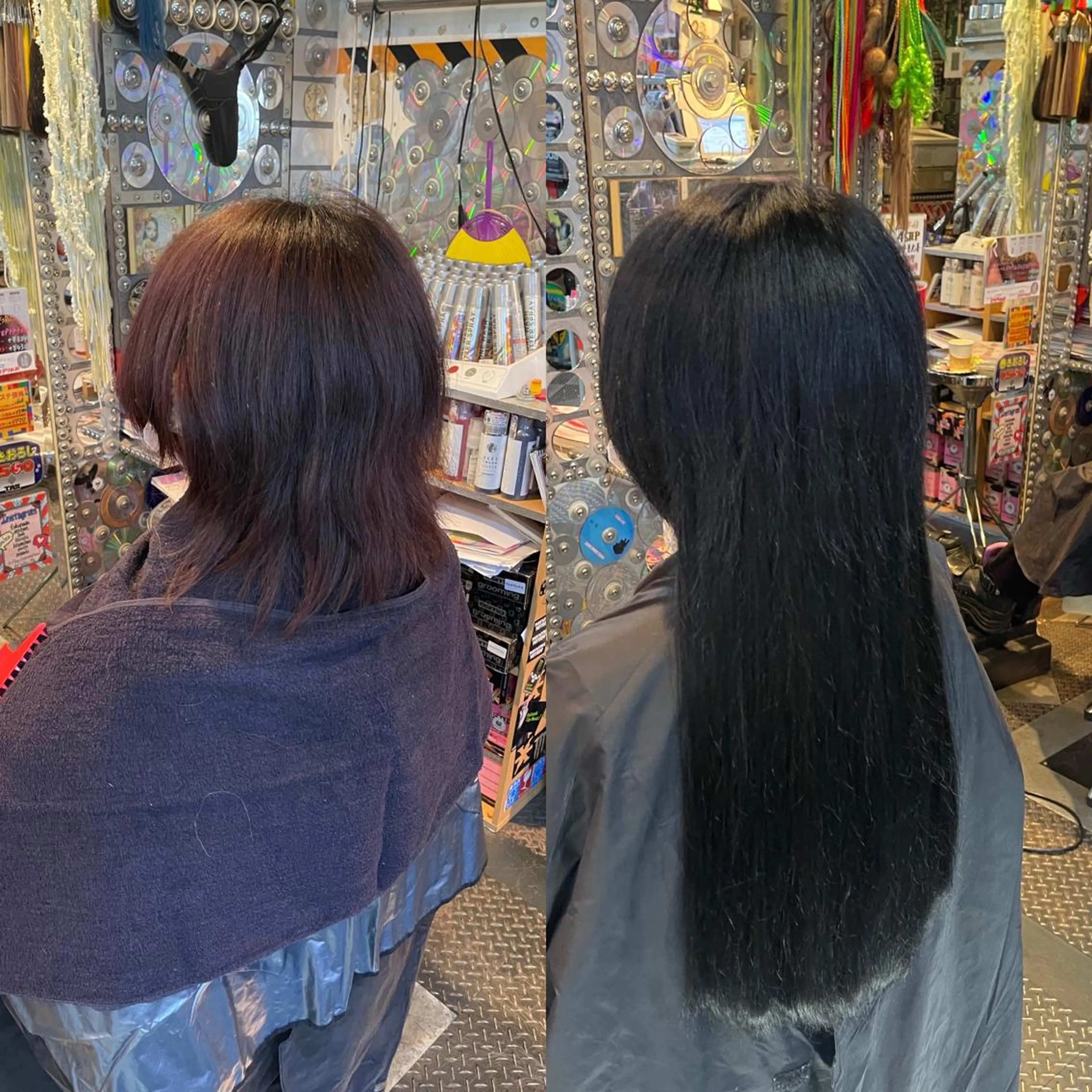 ロング カラー ヘアアレンジ 編み込みエクステ エクステ 🌈派手髪エクステ ブレイズ🌈ひろとのヘアスタイル