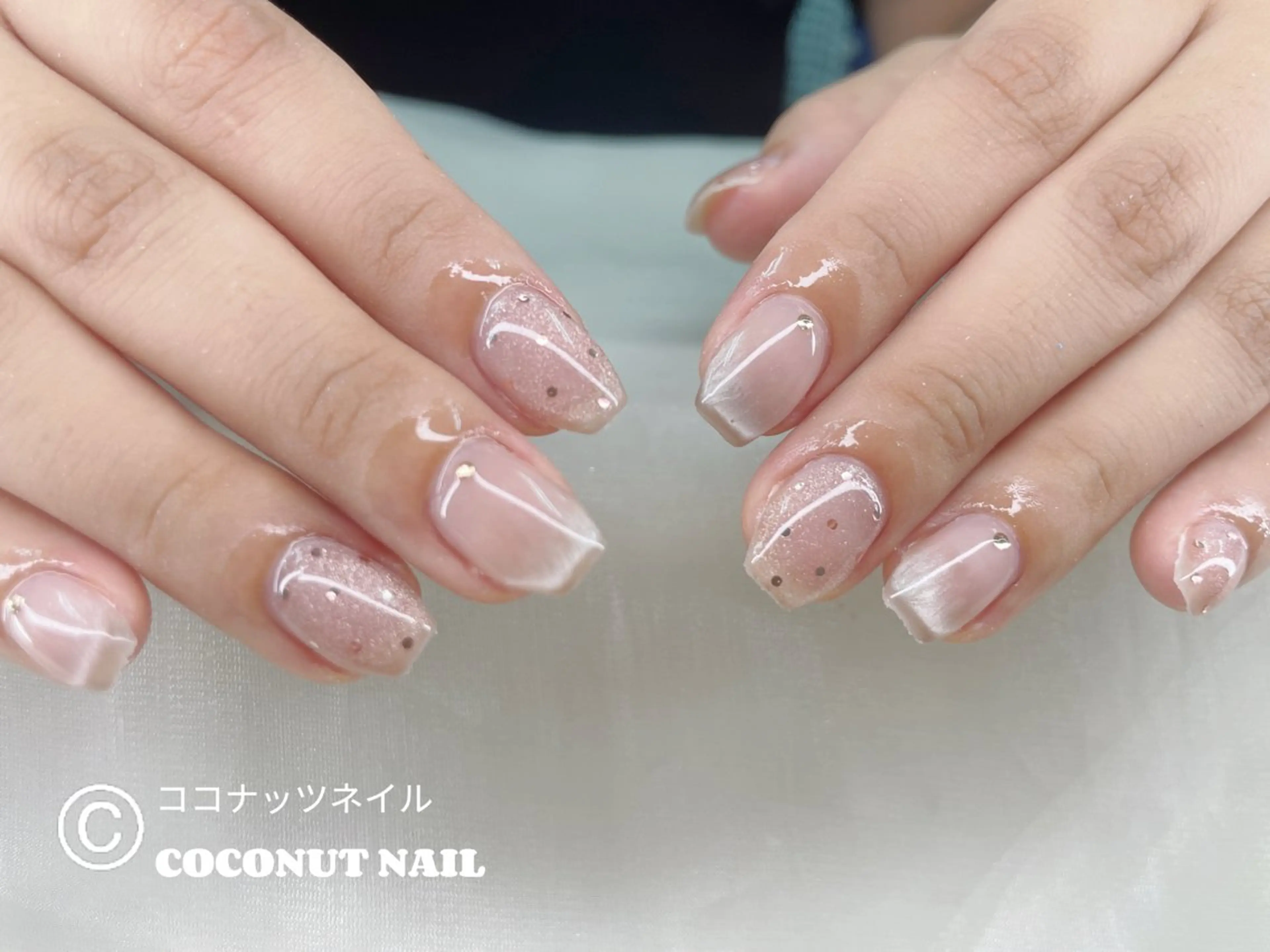 ネイル べっ甲ネイル フレンチネイル キラキラネイル マグネットネイル 大理石ネイル(マーブル) 神田 ココナッツのネイルデザイン