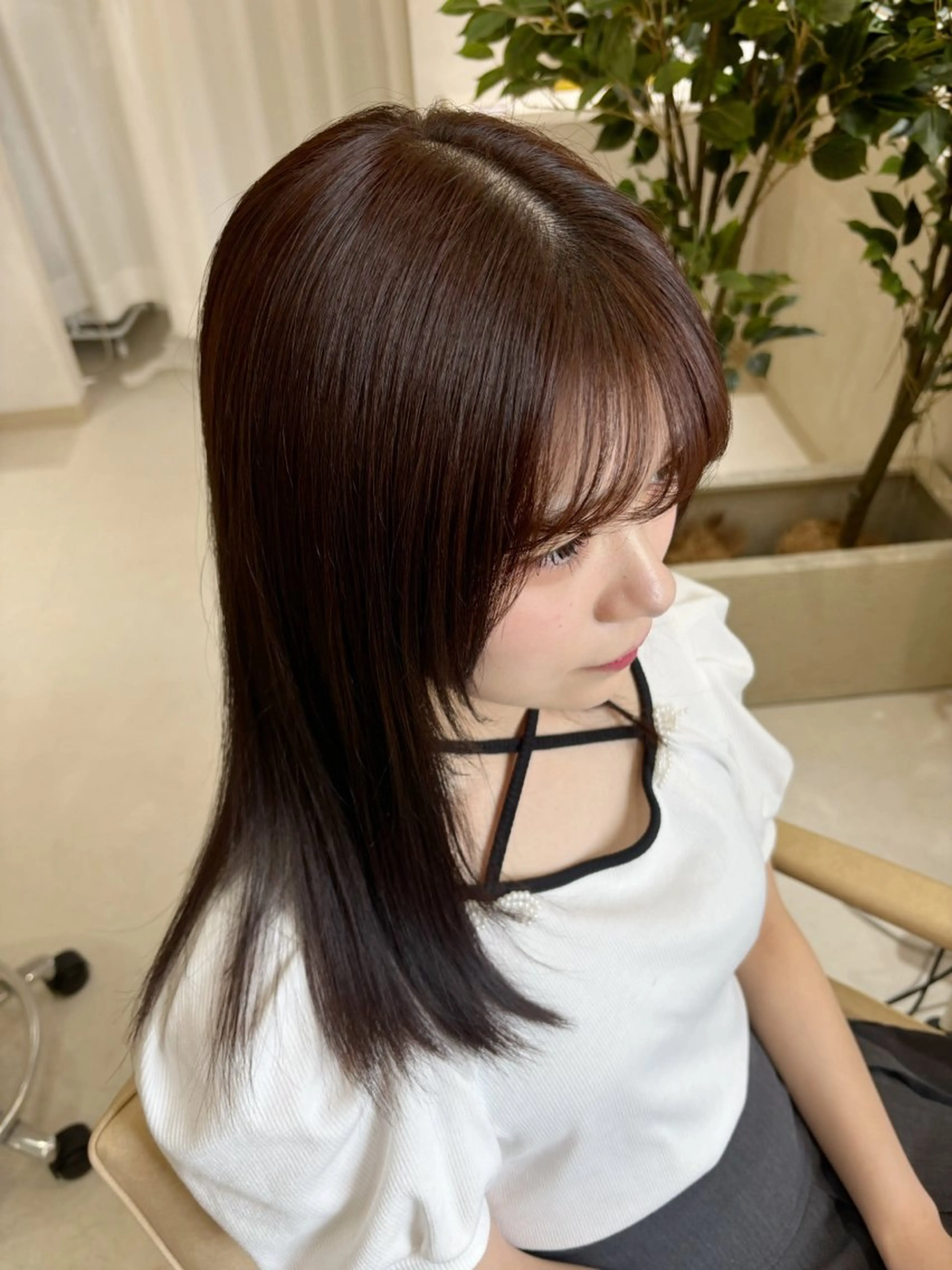 セミロング カラー ブラウンカラー ピンクカラー ピンクブラウン カット ヘアカラー りほ/顔周りカット/ レイヤーカットのヘアスタイル