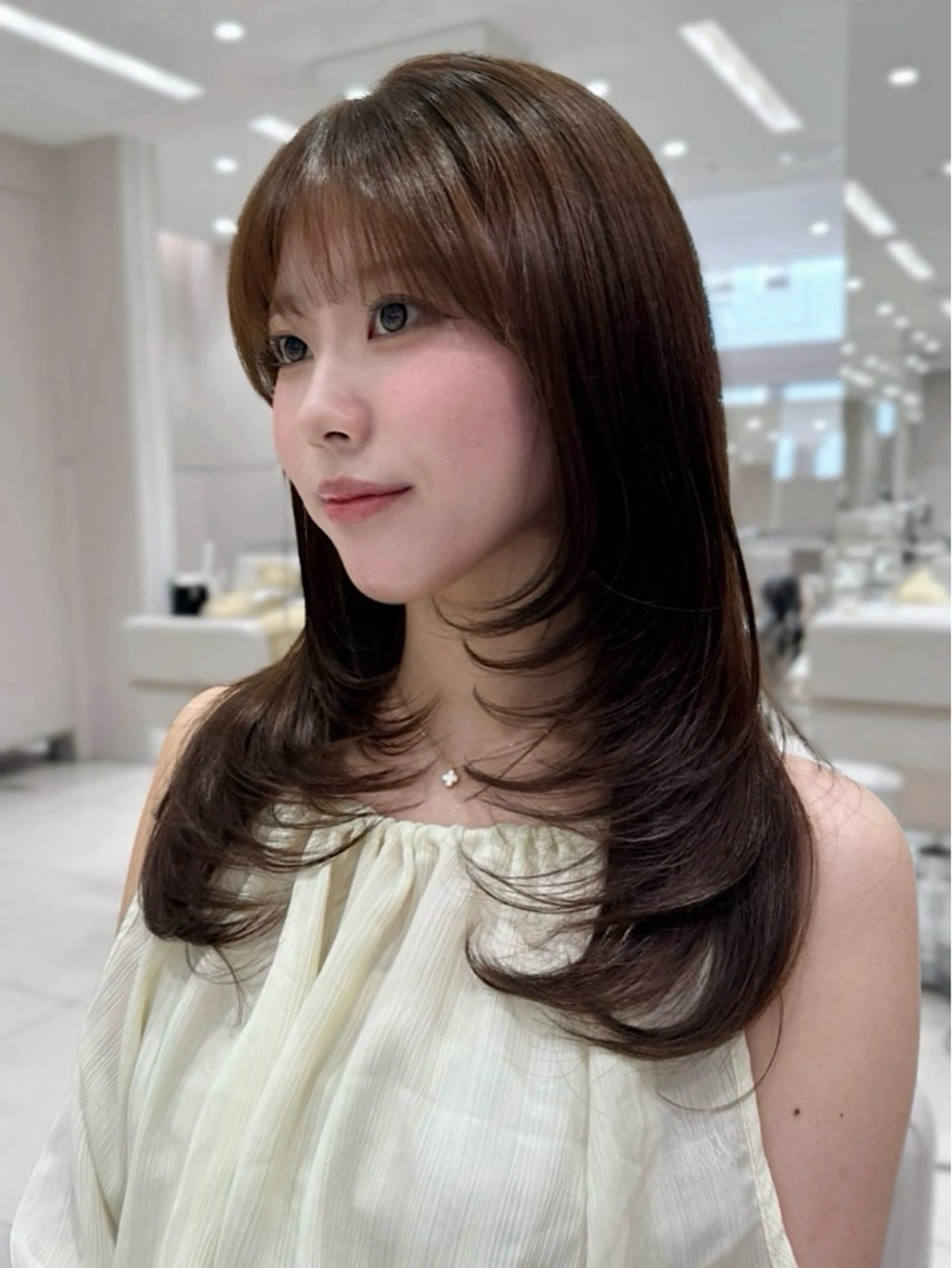 セミロング カラー カット ヘアカラー トリートメント 新宿/レイヤー 顔周りカット溝手優太のヘアスタイル