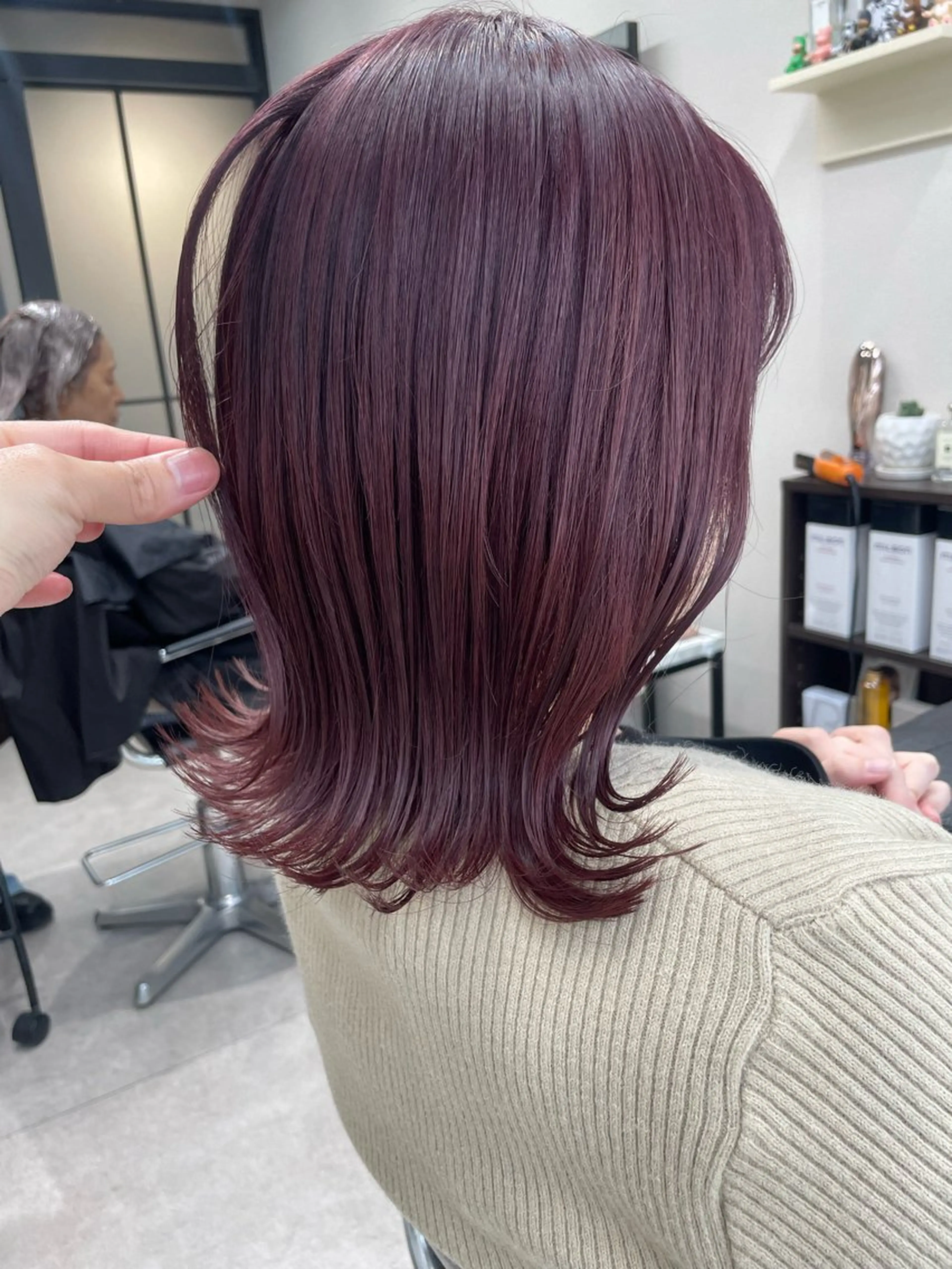 ミディアム カラー カット ヘアカラー トリートメント 髪質改善will hairdesignのヘアスタイル