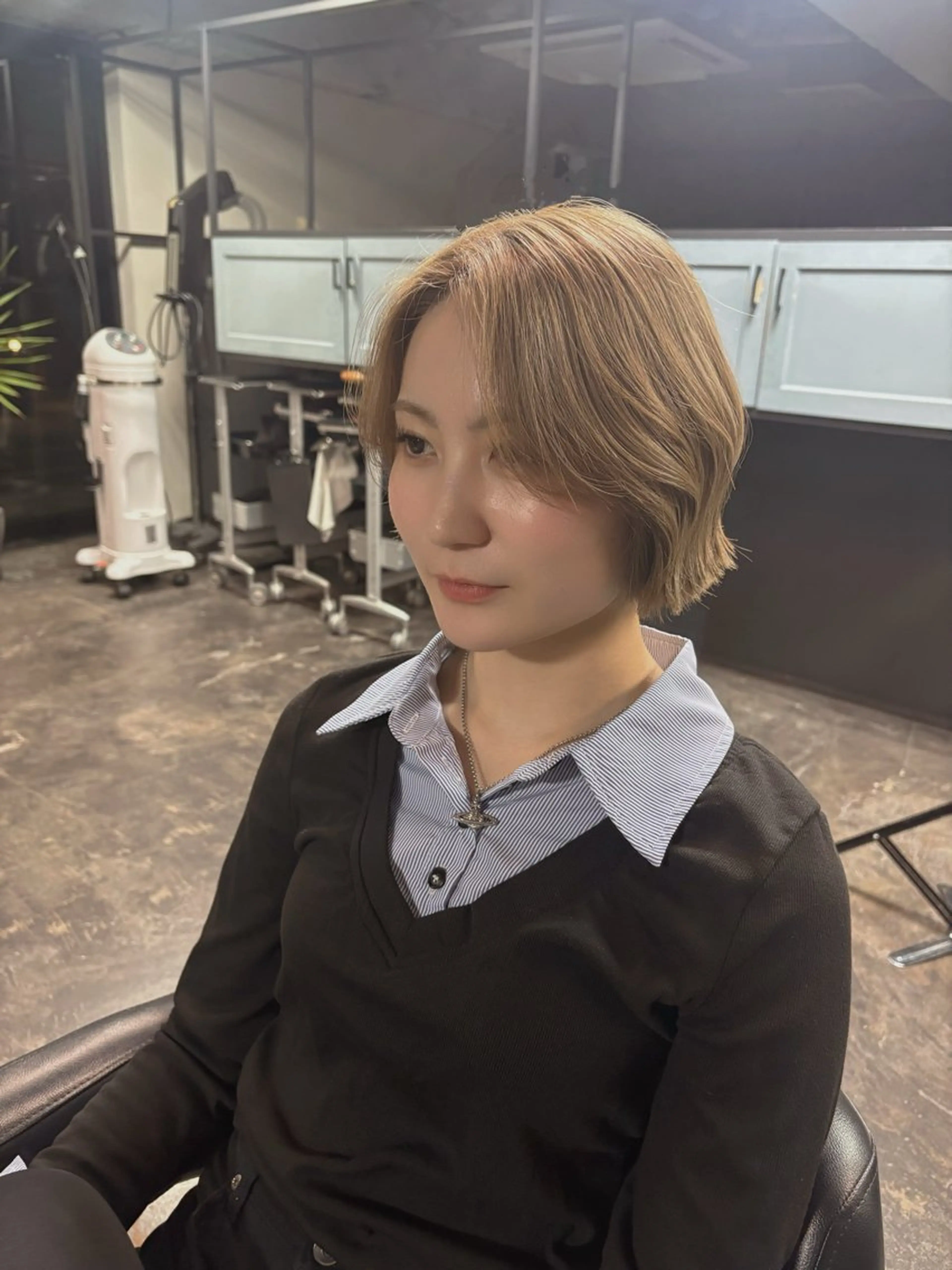 ショート ボブ カット 韓国カラー/縮毛矯正 /レイヤー🫧ユイカのヘアスタイル