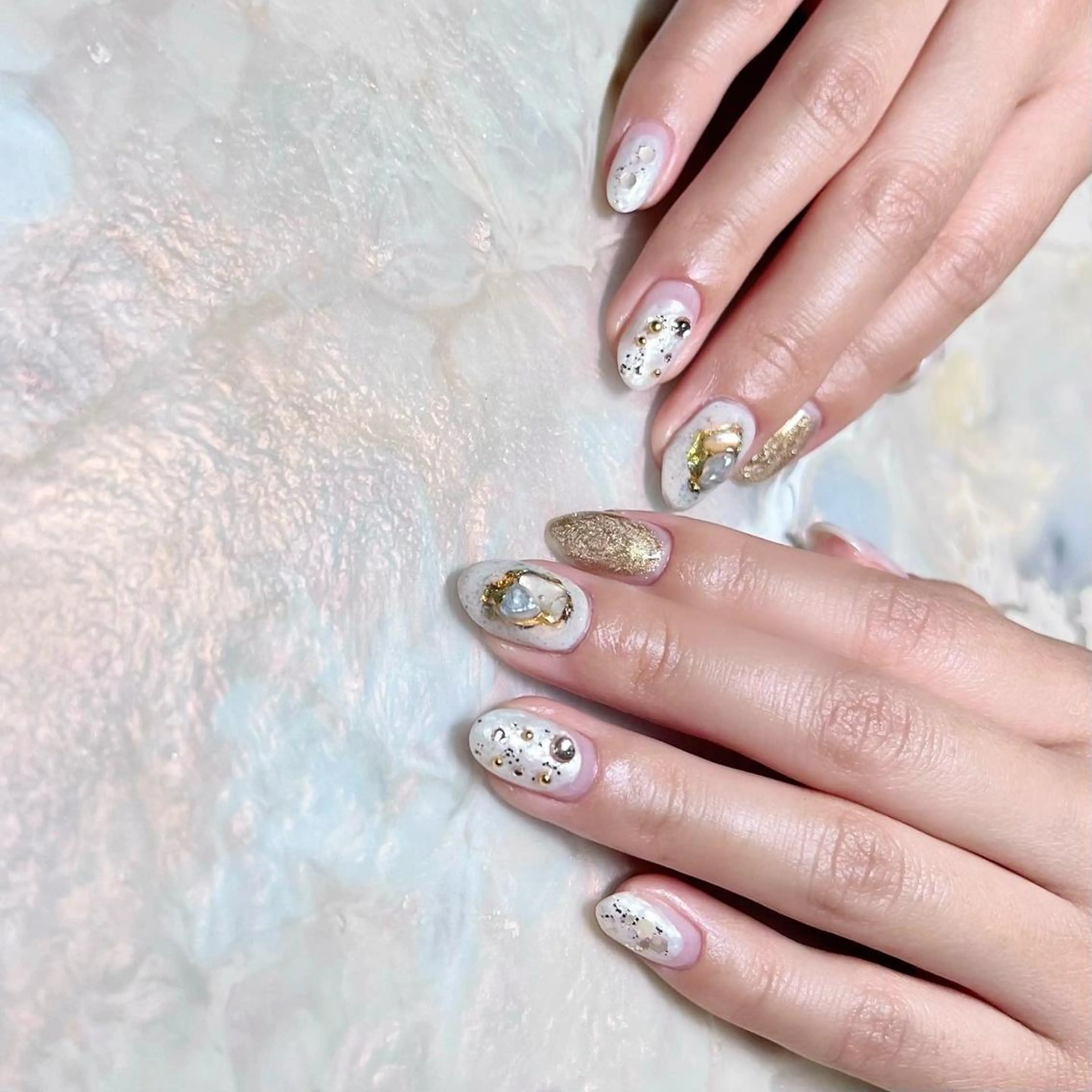 ネイル マグネットネイル ニュアンスネイル ショートネイル gemickle nailのネイルデザイン