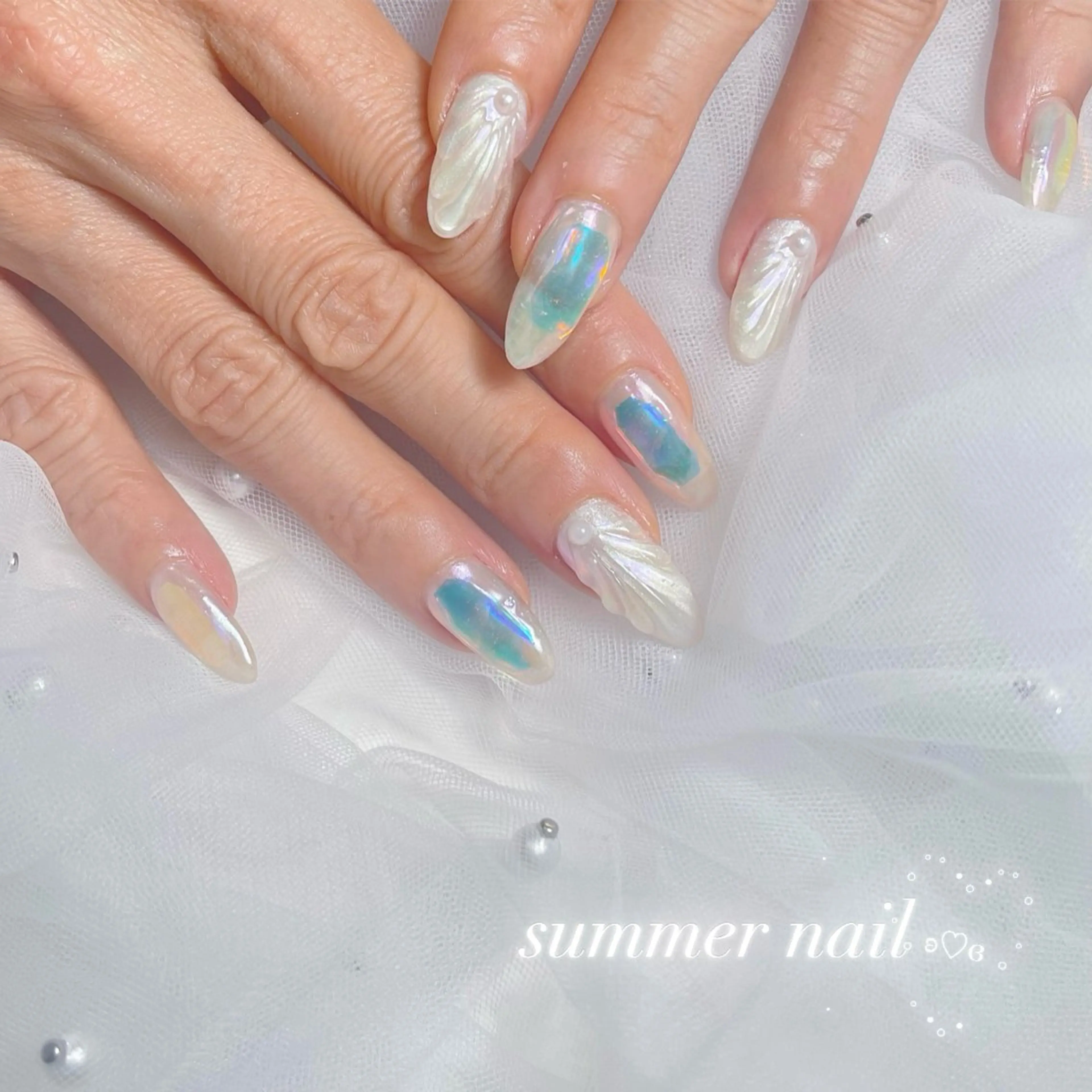 ネイル アートネイル 長さ出し 韓国ネイル 持ち込み ワンホンネイル ハンドネイル RE SALONのネイルデザイン