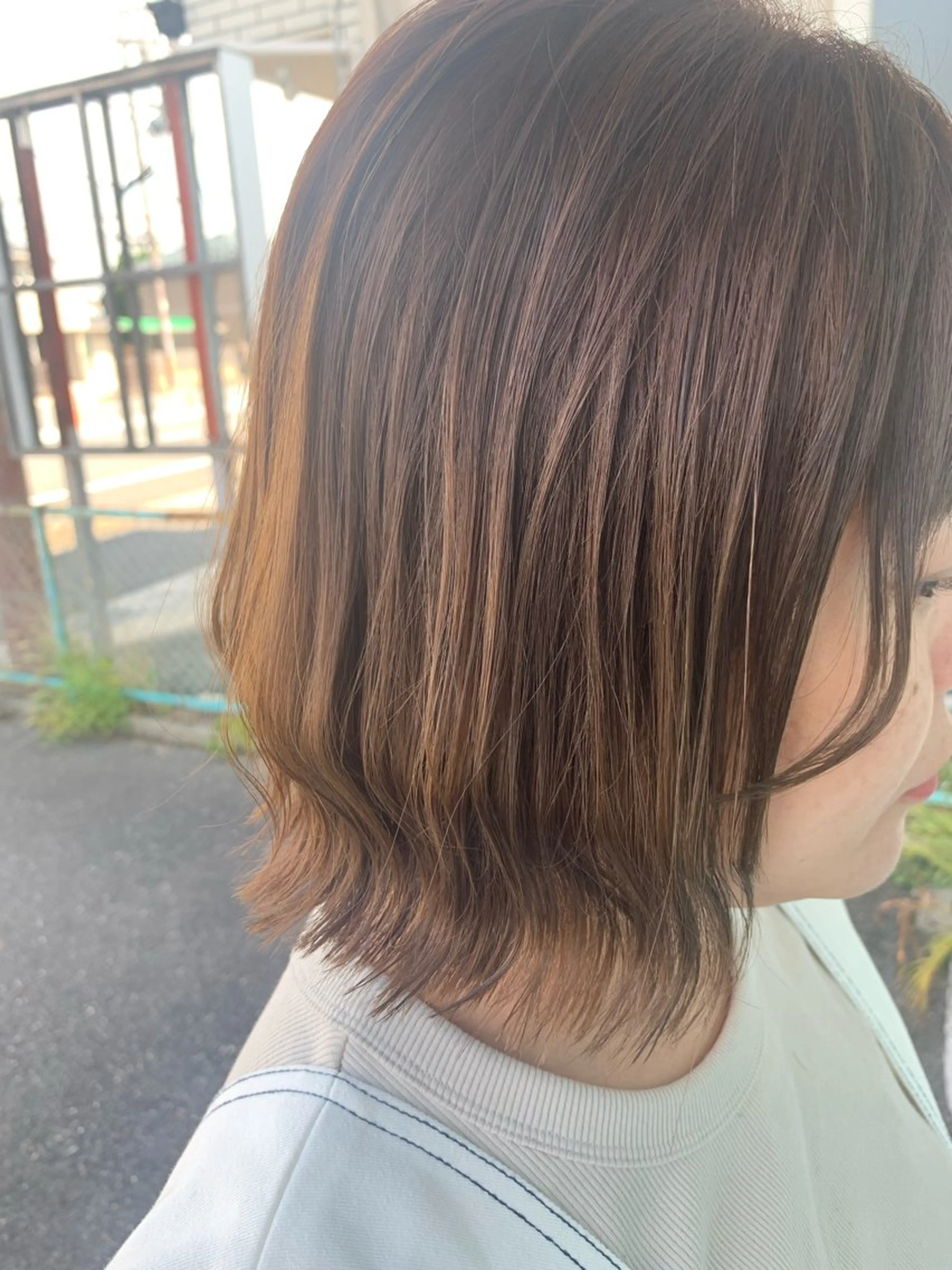 ショート カラー 切りっぱなしボブ アッシュ ベージュカラー ボブ 森本 美咲のヘアスタイル