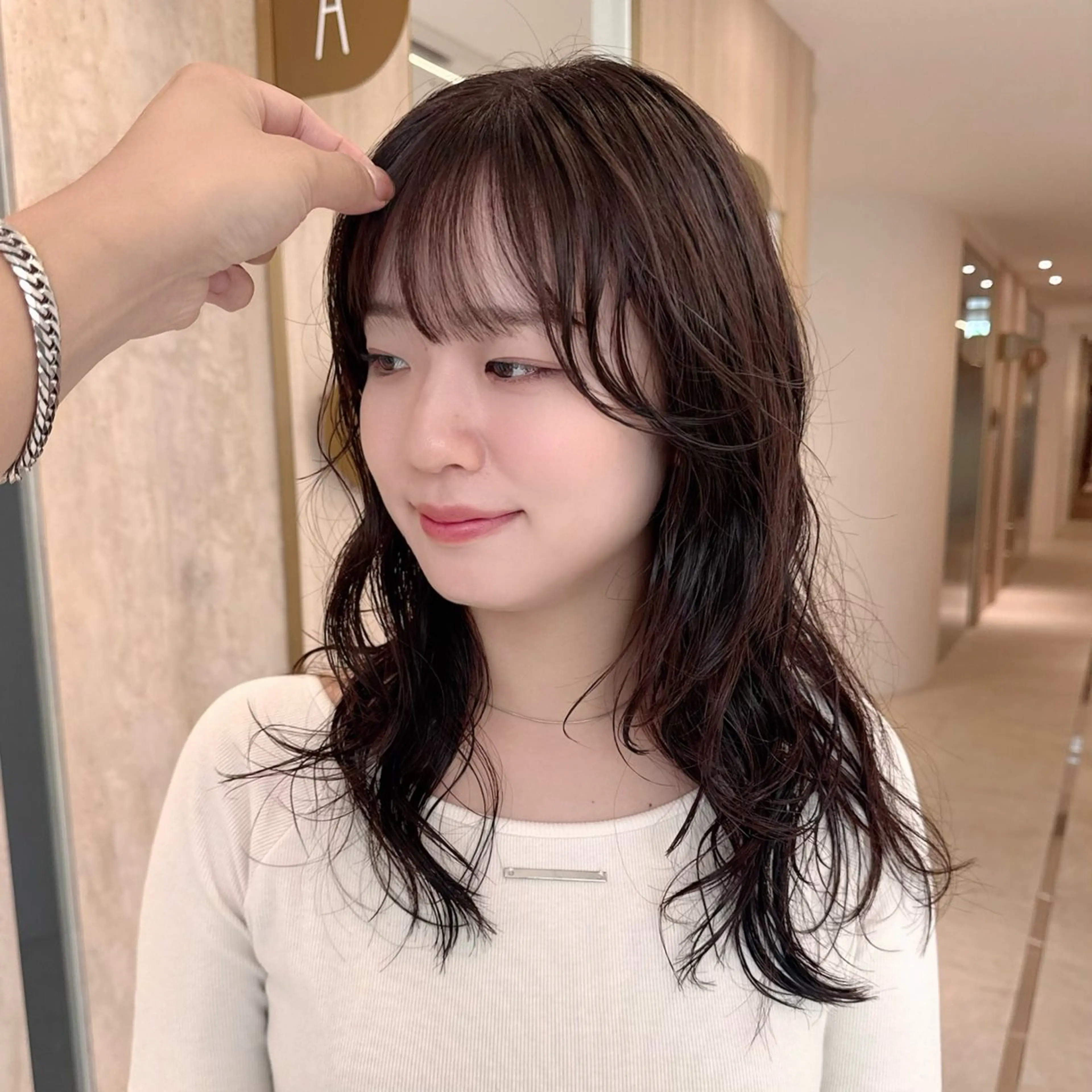セミロング カット ヘアカラー パーマ トリートメント カット特化 /BLUET/新宿のヘアスタイル